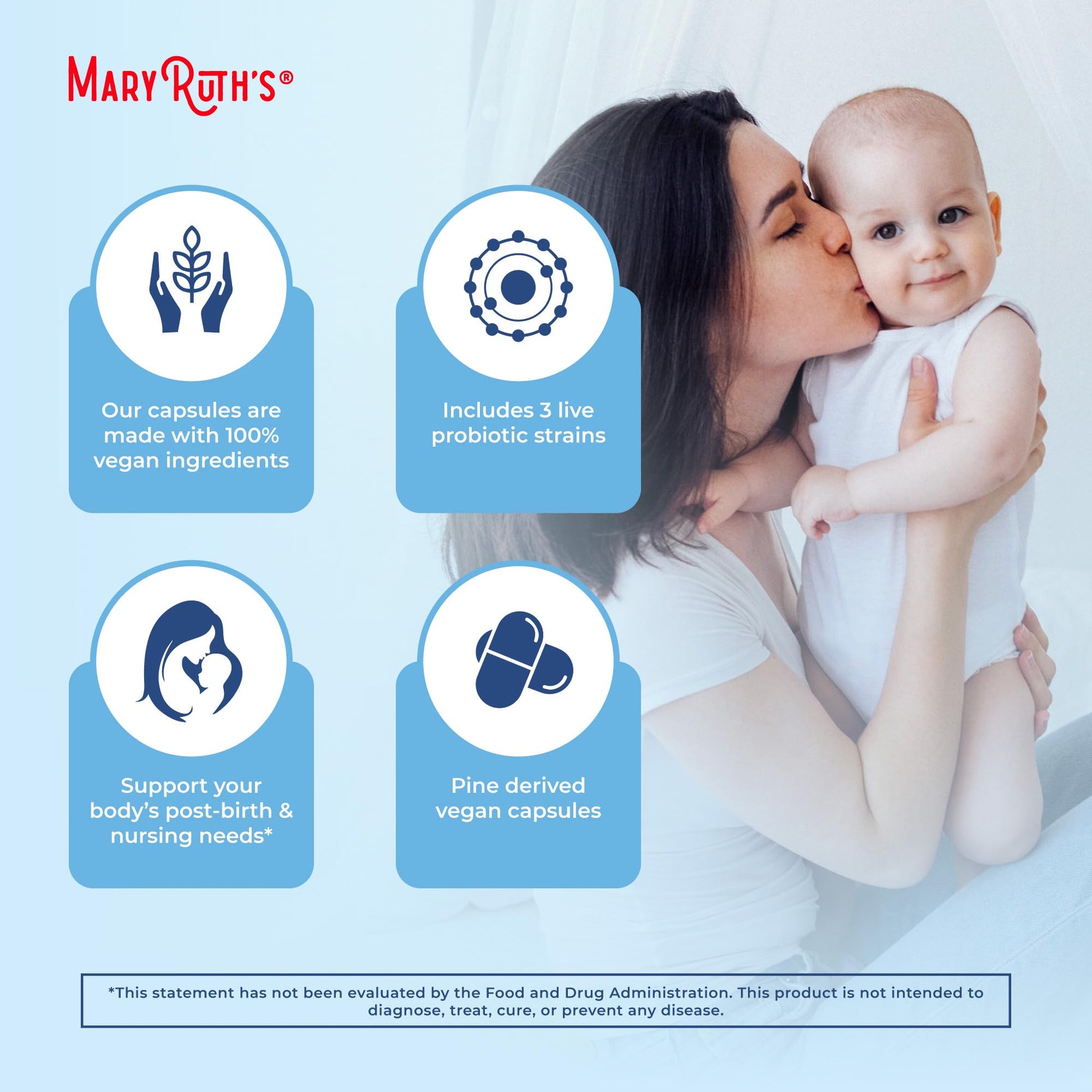 MaryRuth Organics Postnatal Probiotics for Breastfeeding Women | Nursing Probiotic Capsules with Vitamins | Minerals & Antioxidants | 54 Billion CFU | Non-GMO | Vegan | 30 Servings MARYRUTH'S uk supplements