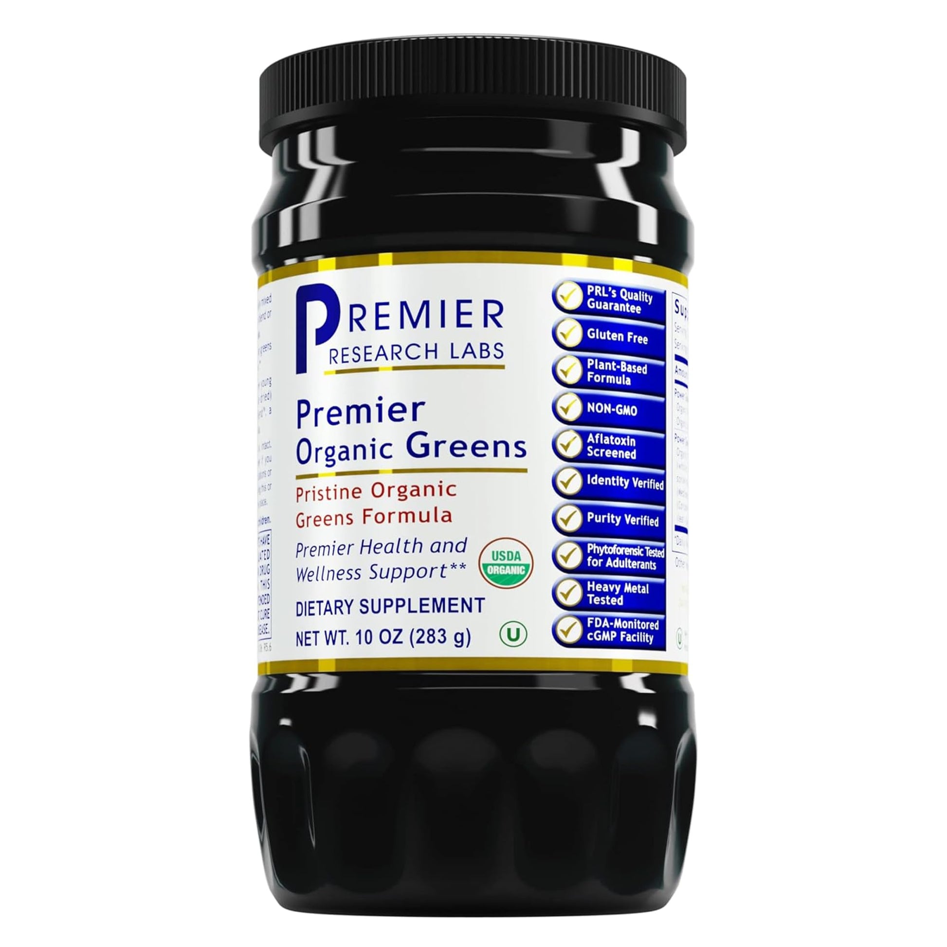 Premier Research Labs Premier Organic Greens - Super Greens Powder, Greens Superfood Powder for Drinks, Green Juice, Nutrition Support, Supergreens for Men & Women, Spinach, Alfalfa, Chlorella - 10 oz Premier Research Labs uk supplements