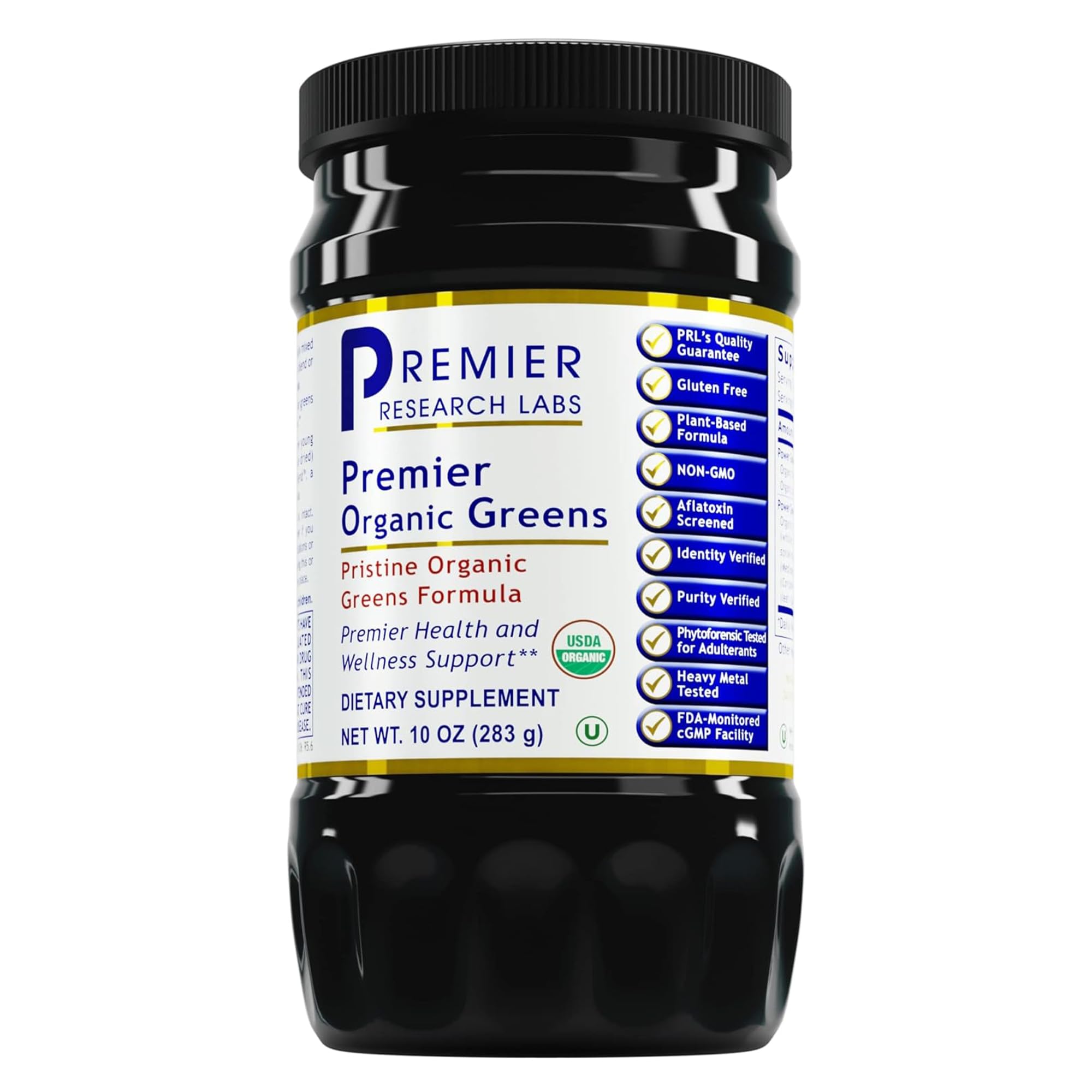 Premier Research Labs Premier Organic Greens - Super Greens Powder, Greens Superfood Powder for Drinks, Green Juice, Nutrition Support, Supergreens for Men & Women, Spinach, Alfalfa, Chlorella - 10 oz Premier Research Labs uk supplements