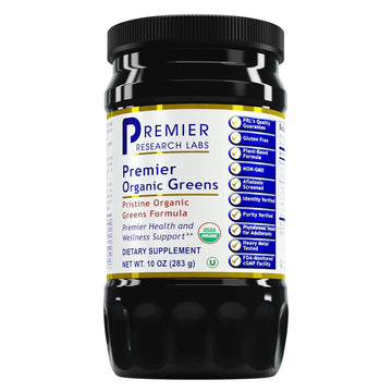 Premier Research Labs Premier Organic Greens - Super Greens Powder, Greens Superfood Powder for Drinks, Green Juice, Nutrition Support, Supergreens for Men & Women, Spinach, Alfalfa, Chlorella - 10 oz Premier Research Labs uk supplements