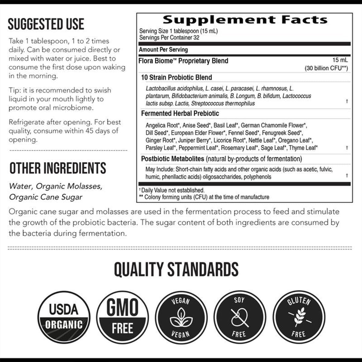 Auivty Flora Biome Live Probiotic Liquid, 3-in-1 Probiotic + Prebiotic + Postbiotic, 30 Billion CFU (at Time of Manufacture), 10 Strains, Fermented Herbal Blend with 18 Herbs, Shelf Stable, 16 fl oz Auivty uk supplements