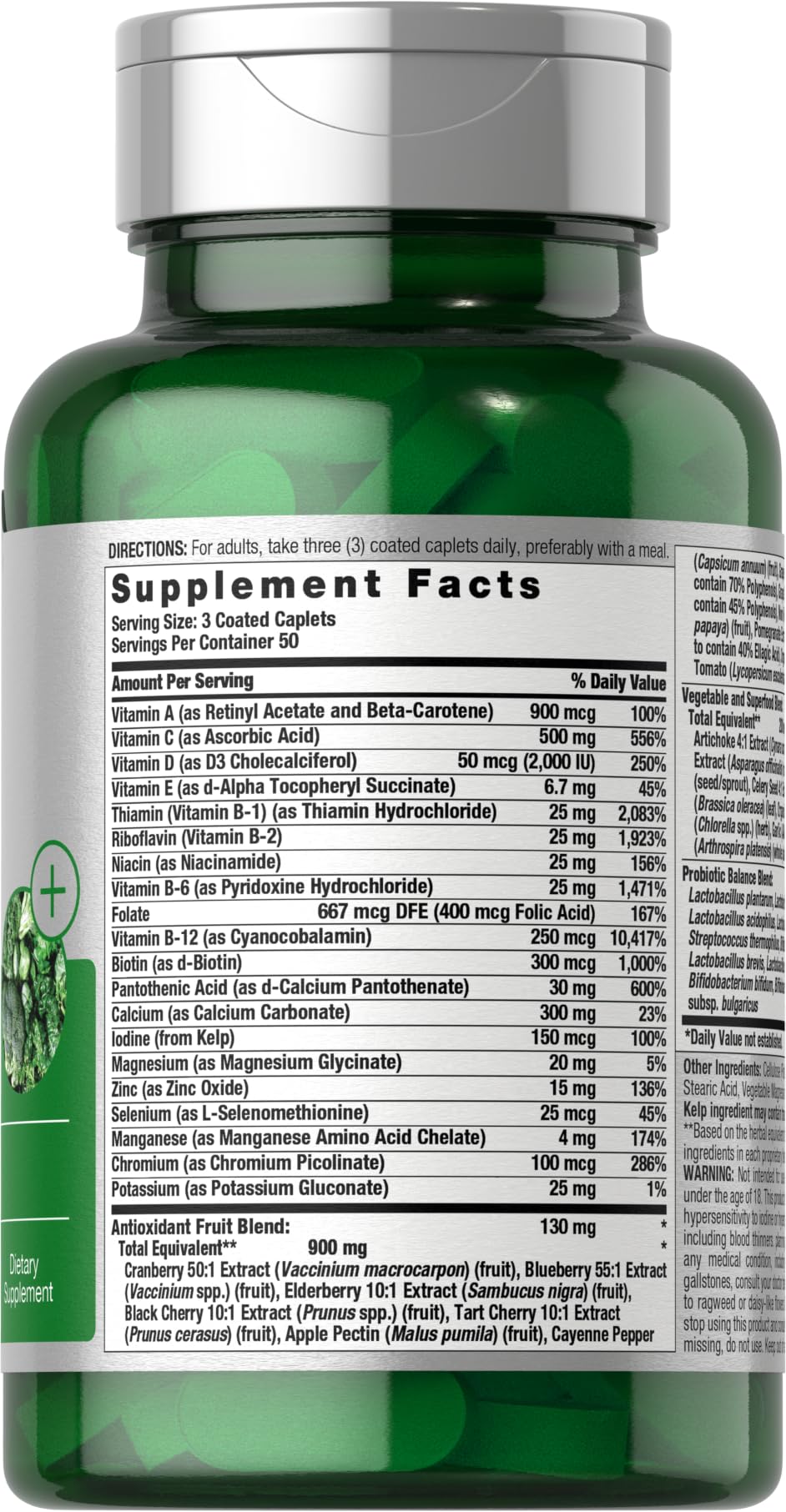 Horbäach Super Greens Supplement with Probiotics | 150 Caplets | Non-GMO, and Gluten Free Horbäach uk supplements