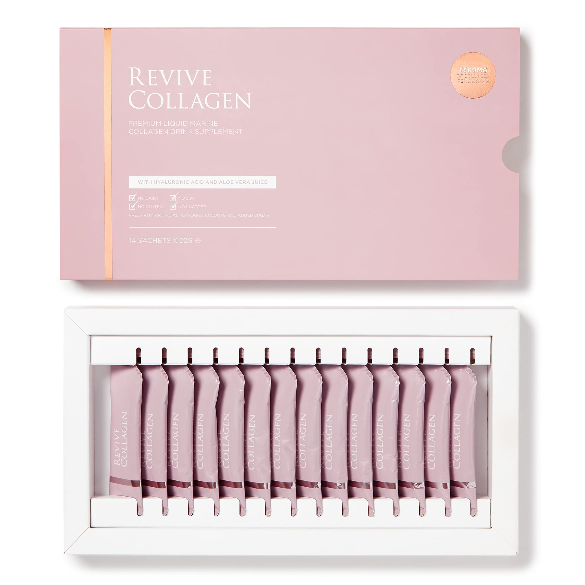 Revive Collagen Premium 8,500mg Hydrolysed Marine Collagen Drink with Added Hyaluronic Acid & Aloe Vera Revive Collagen uk supplements