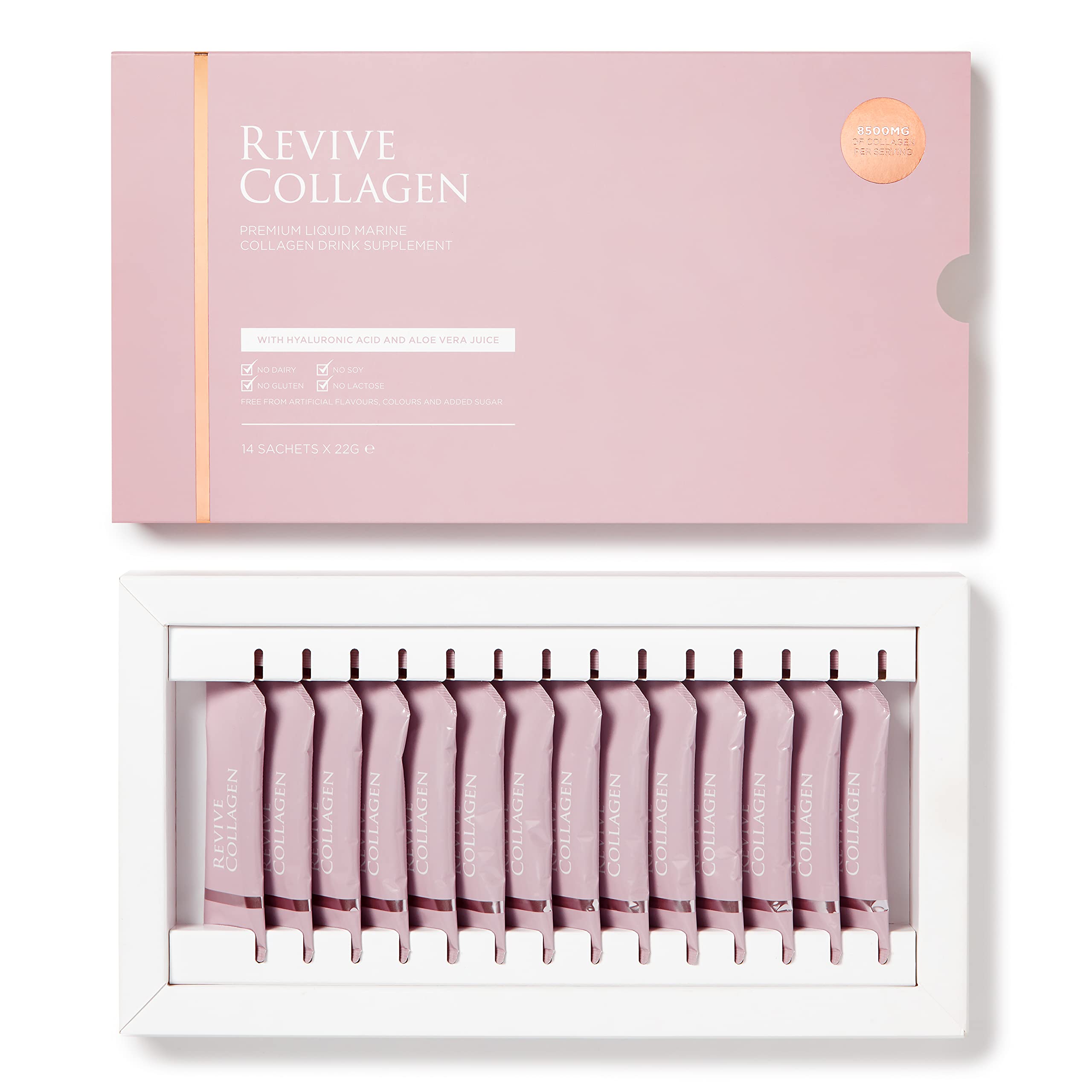 Revive Collagen Premium 8,500mg Hydrolysed Marine Collagen Drink with Added Hyaluronic Acid & Aloe Vera Revive Collagen uk supplements