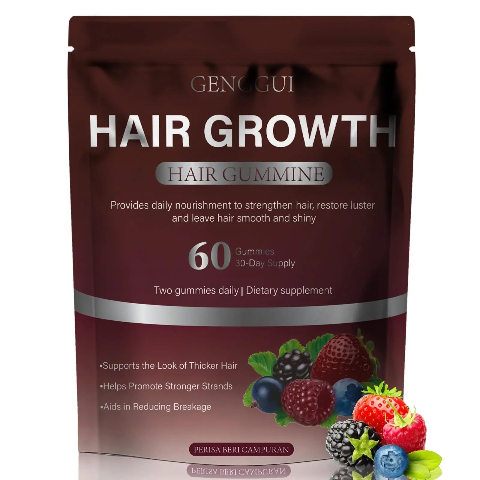 GENGGUI Hair Growth Gummies for Women - Hair Vitamins with Biotin & Silica for Faster Growth - Hair Growth Accelerator Supplement GENGGUI uk supplements