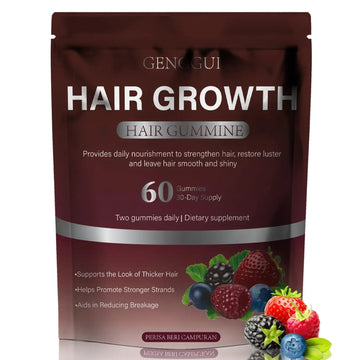 GENGGUI Hair Growth Gummies for Women - Hair Vitamins with Biotin & Silica for Faster Growth - Hair Growth Accelerator Supplement GENGGUI uk supplements