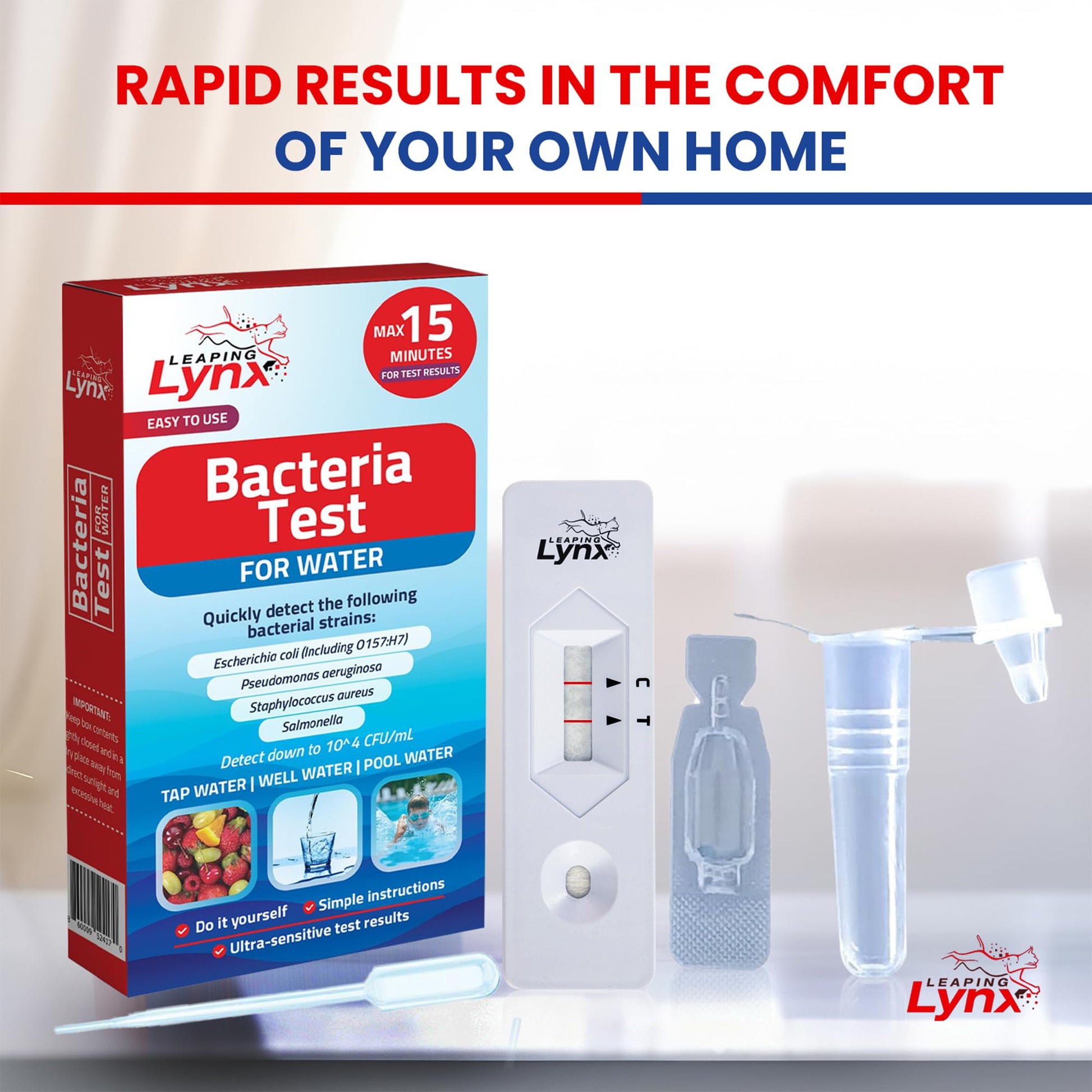 Bacteria Water Test Kit – Coliform, E. coli & Salmonella Detection for Well & Tap Water | Rapid Home Drinking Water Screening Kit with Lab-Quality Results | Leaping Lynx Leaping Lynx uk supplements