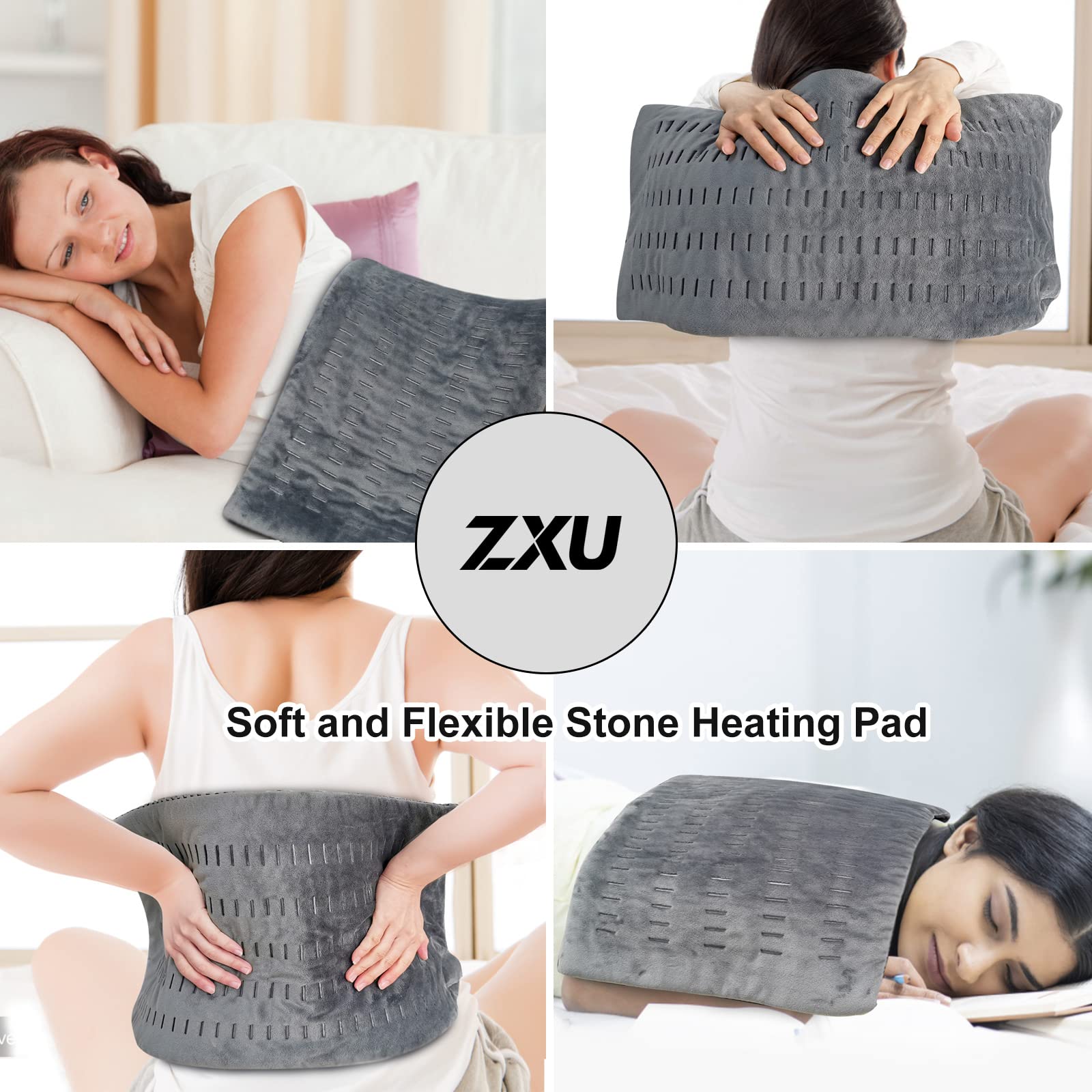 ZXU Jade Stone Heating pad, Nature Jade Electric Heating Pad for Back Pain and Cramps Relief,XL King Size Hot Heated Pad with 12 Heat Level,1-24h Auto-Off,Stay on Function, Hot Heated Pad ZXU uk supplements