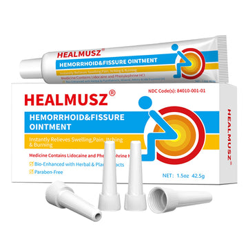 HEALMUSZ Hemorrhoid & Fissure Ointment,with 4% Lidocaine and Phenylephrine HCl,Fast Relief for Pain, Swelling, Discomfort & Itching | 1.5 oz HEALMUSZ uk supplements