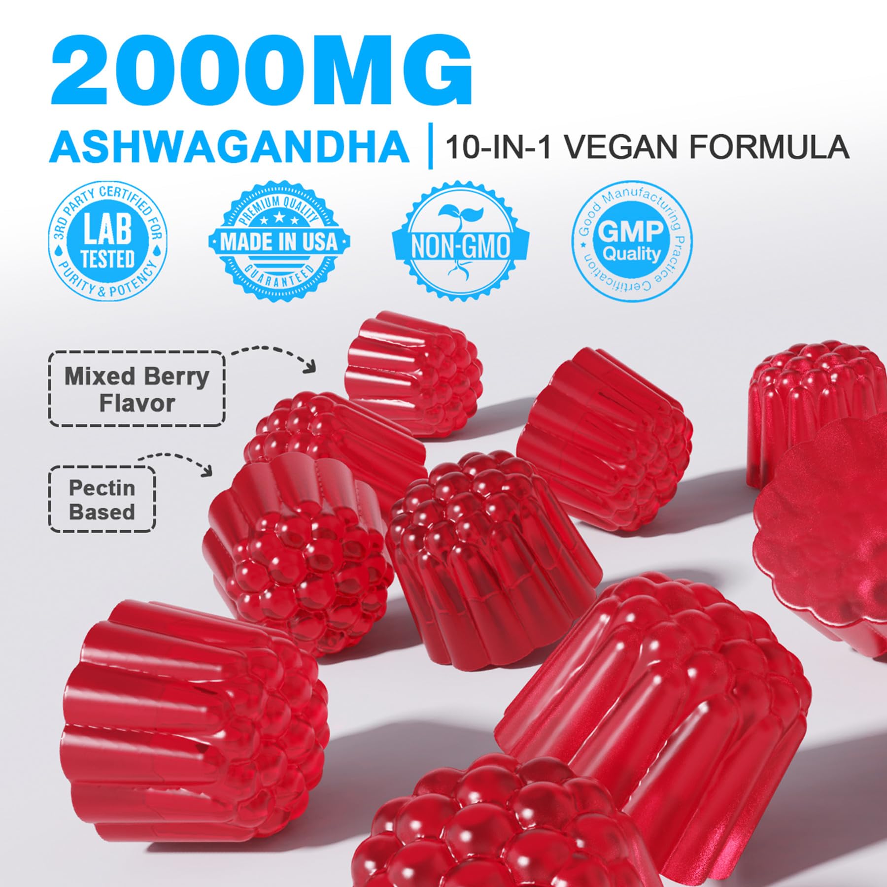 EnvyDeal 2 Pack Ashwagandha Gummies for Immune Support, 2000mg Organic Ashwa EnvyDeal uk supplements