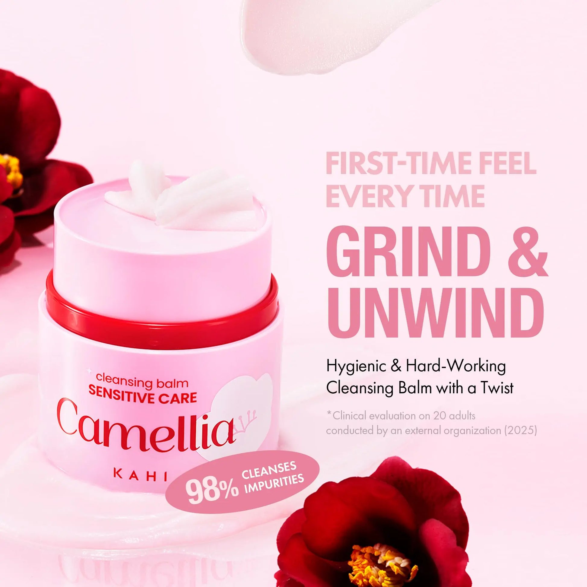 KAHI Cleansing Balm Sensitive Care Camellia - Gentle Makeup Remover Balm with Camellia Seed Oil & Vitamin E - Korean Skincare with Only 10 Ingredients 1.69 oz KAHI uk supplements