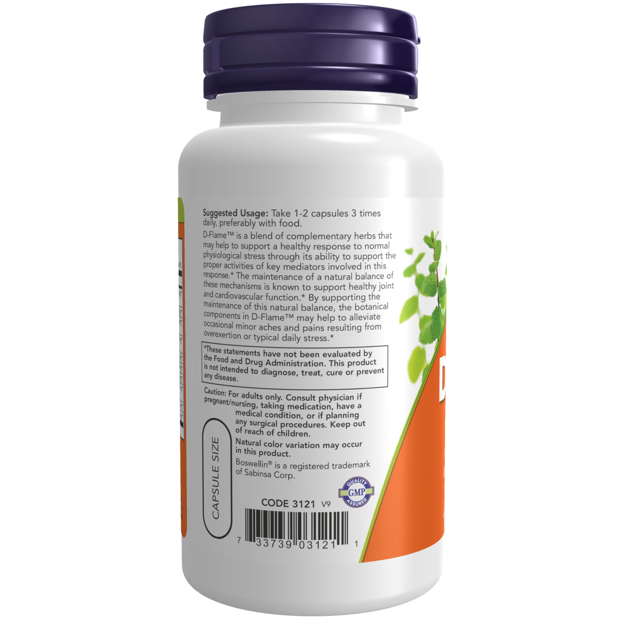 NOW Foods Supplements, D-Flame™ with a Blend of Complementary Herbs, Overexertion Support*, 90 Veg Capsules NOW Foods uk supplements