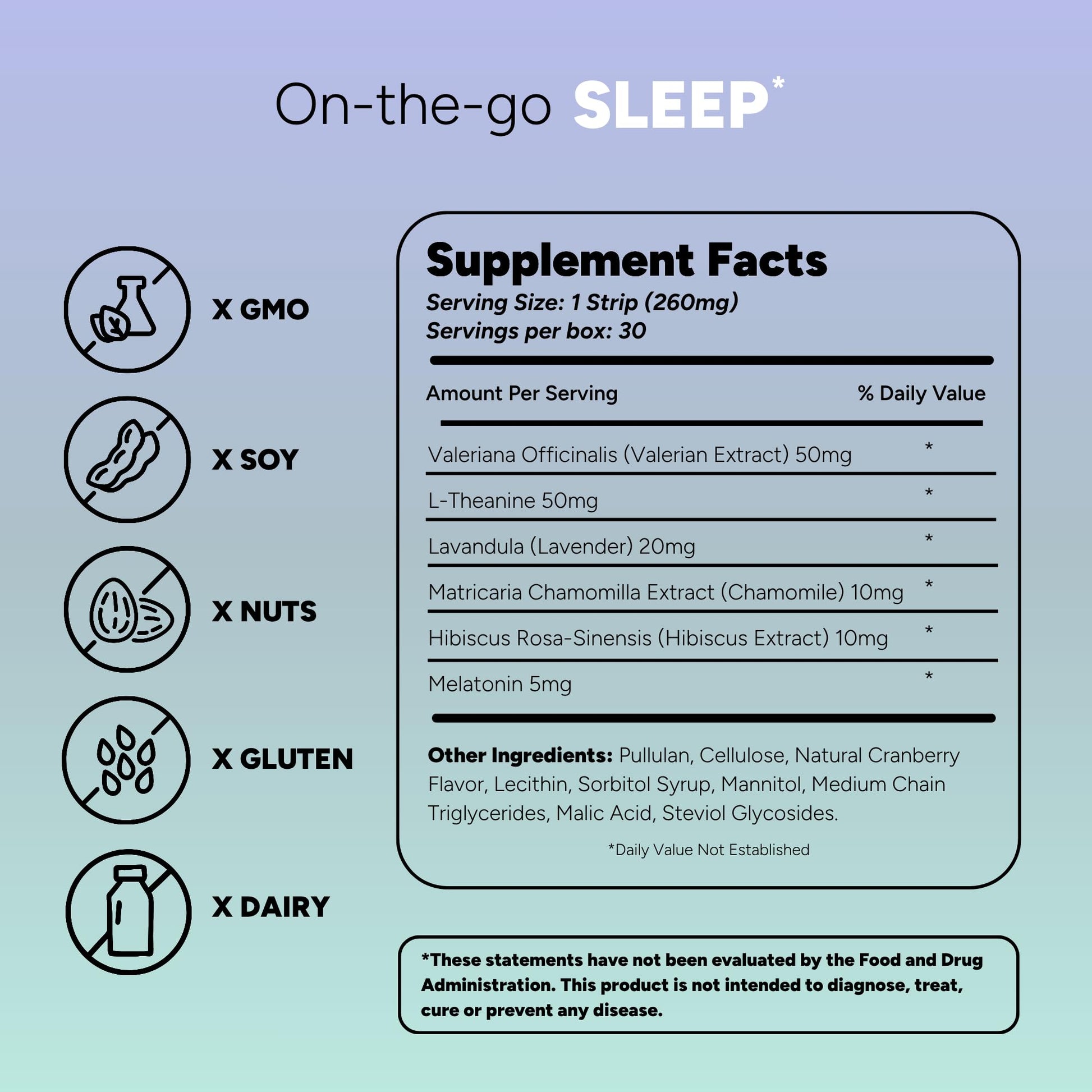 STRIPPIES Dissolvable Sleep Strips – Fast-Acting Melatonin 5mg with L-Theanine, Lavender, Chamomile, Hibiscus & Valerian – Natural Cranberry Flavor – 90 Strips STRIPPIES uk supplements