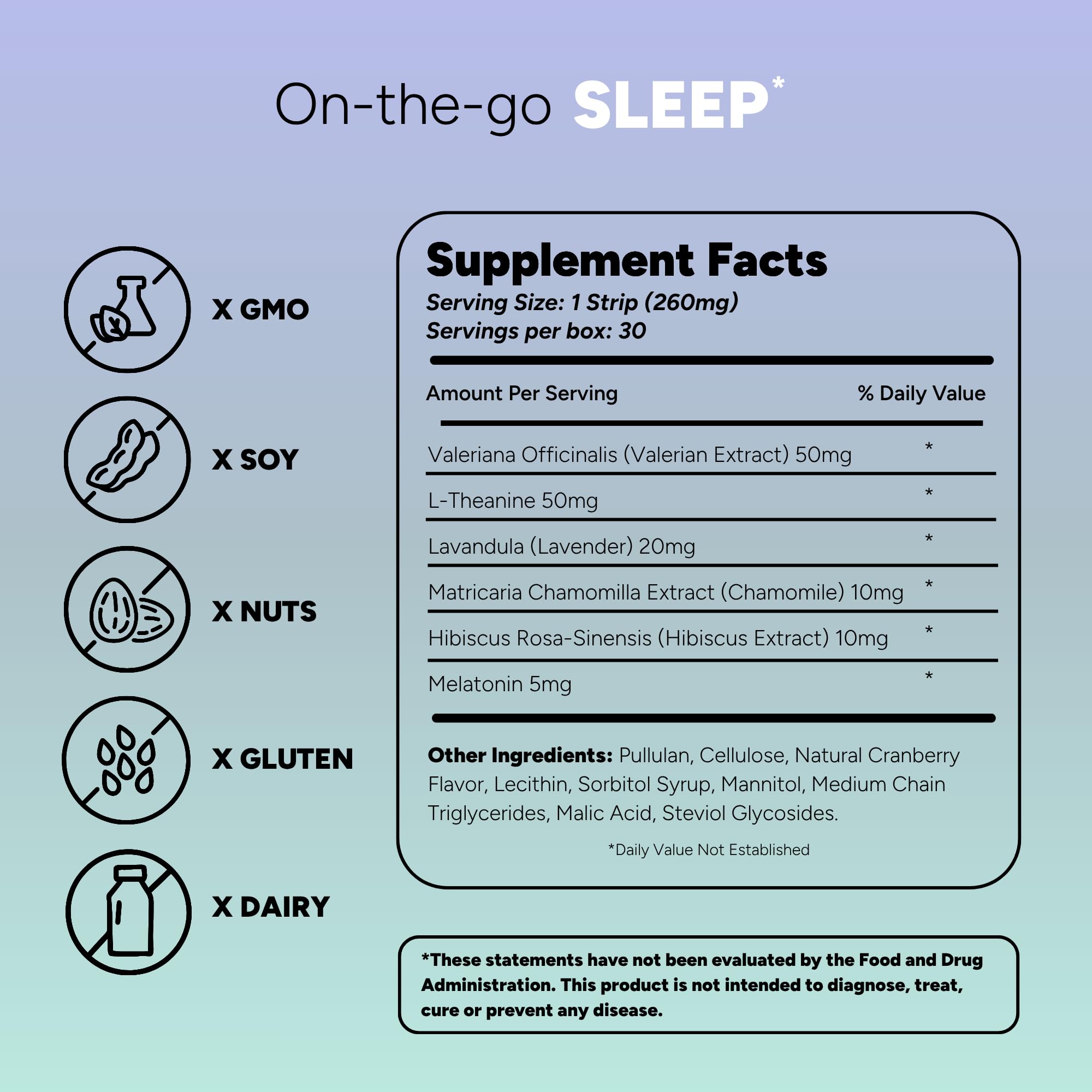 STRIPPIES Dissolvable Sleep Strips – Fast-Acting Melatonin 5mg with L-Theanine, Lavender, Chamomile, Hibiscus & Valerian – Natural Cranberry Flavor – 90 Strips STRIPPIES uk supplements