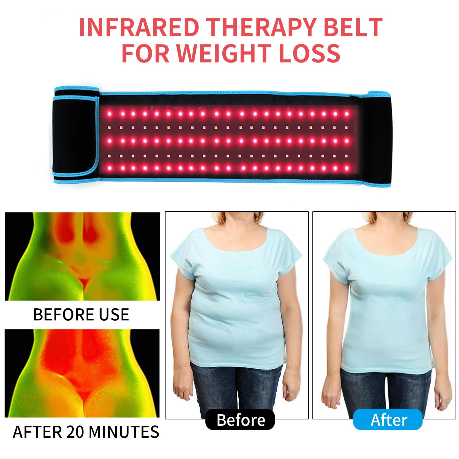 Red Light Infrared Therapy Belt: Pain Relief Device LED Red Light Therapy Lamp Near Body Large Pad Wrap ADVARAYS uk supplements