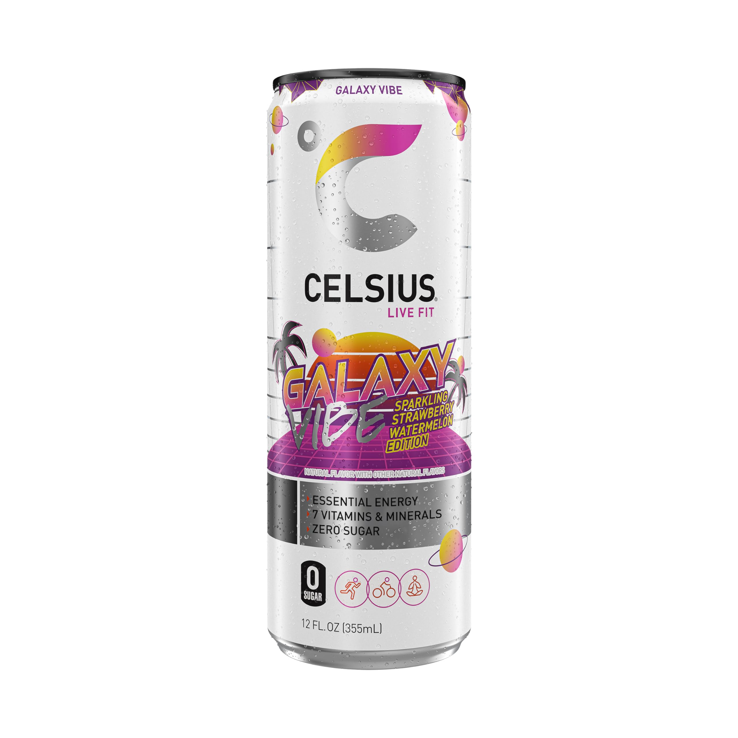 CELSIUS Sparkling Galaxy Vibe, Functional Essential Energy Drink 12 Fl Oz (Pack of 12) CELSIUS uk supplements