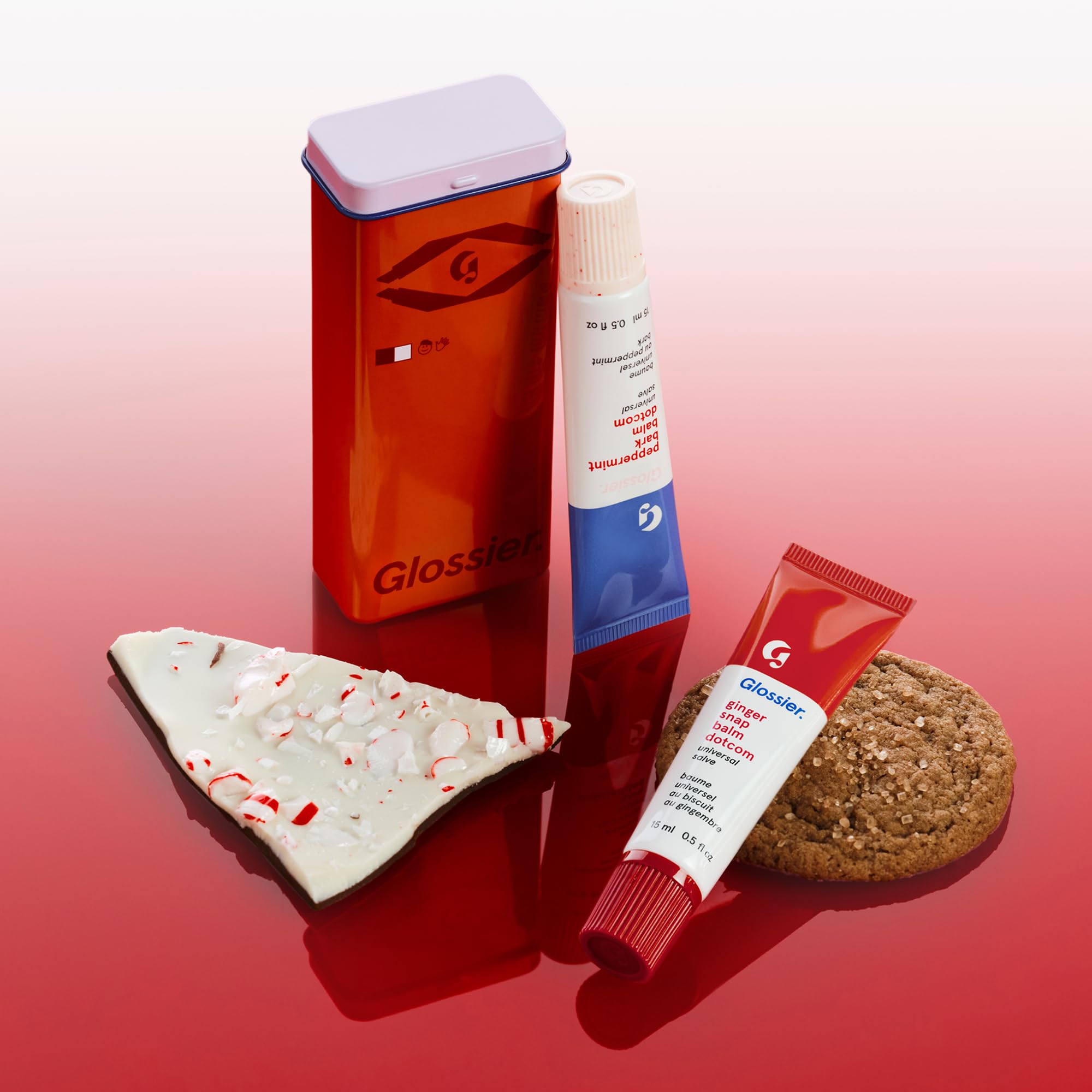 Glossier Balm Dotcom Hydrating Lip Balm Duo - Peppermint Bark & Ginger Snap - Lanolin, Beeswax & Castor Oil for Dry Lips - Nourishing Lip Care Gift Set, 2 x 15ml Glossier uk supplements