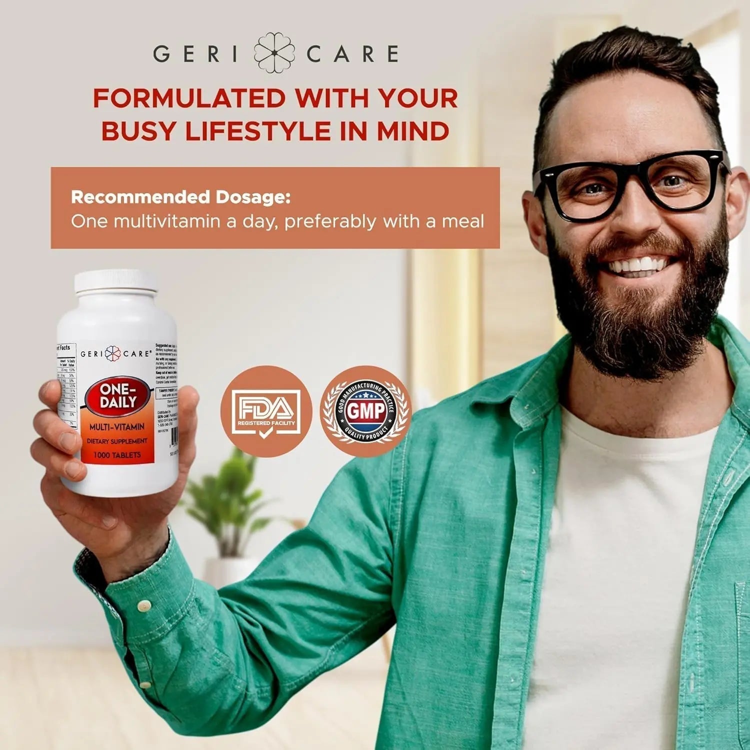 GeriCare Multivitamin Supplement Tablets, (Bottle of 1000) GeriCare uk supplements