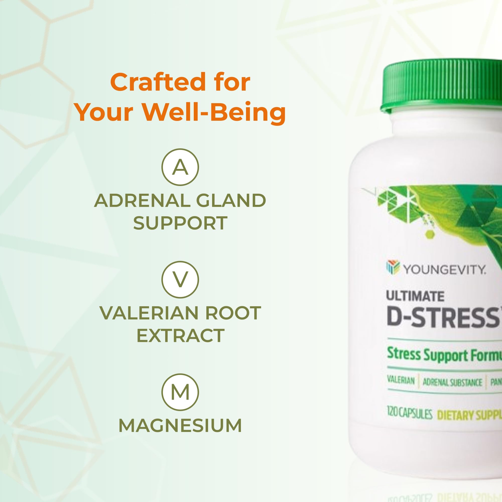Youngevity Ultimate D-Stress™ – Natural Stress Relief Supplement with Magnesium, Valerian Root Extract, and B Vitamins – Supports Adrenal Health and Nervous System – 120 Capsules Youngevity uk supplements