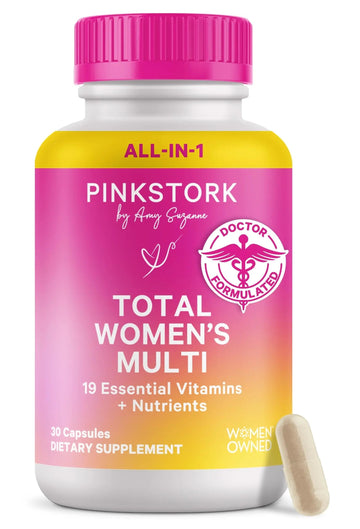 Pink Stork Total Women's Multivitamin - 19 Essential Vitamins for Women & Nutrients – Energy, Metabolism, Hormone, Immune & Mood Support Pink Stork uk supplements