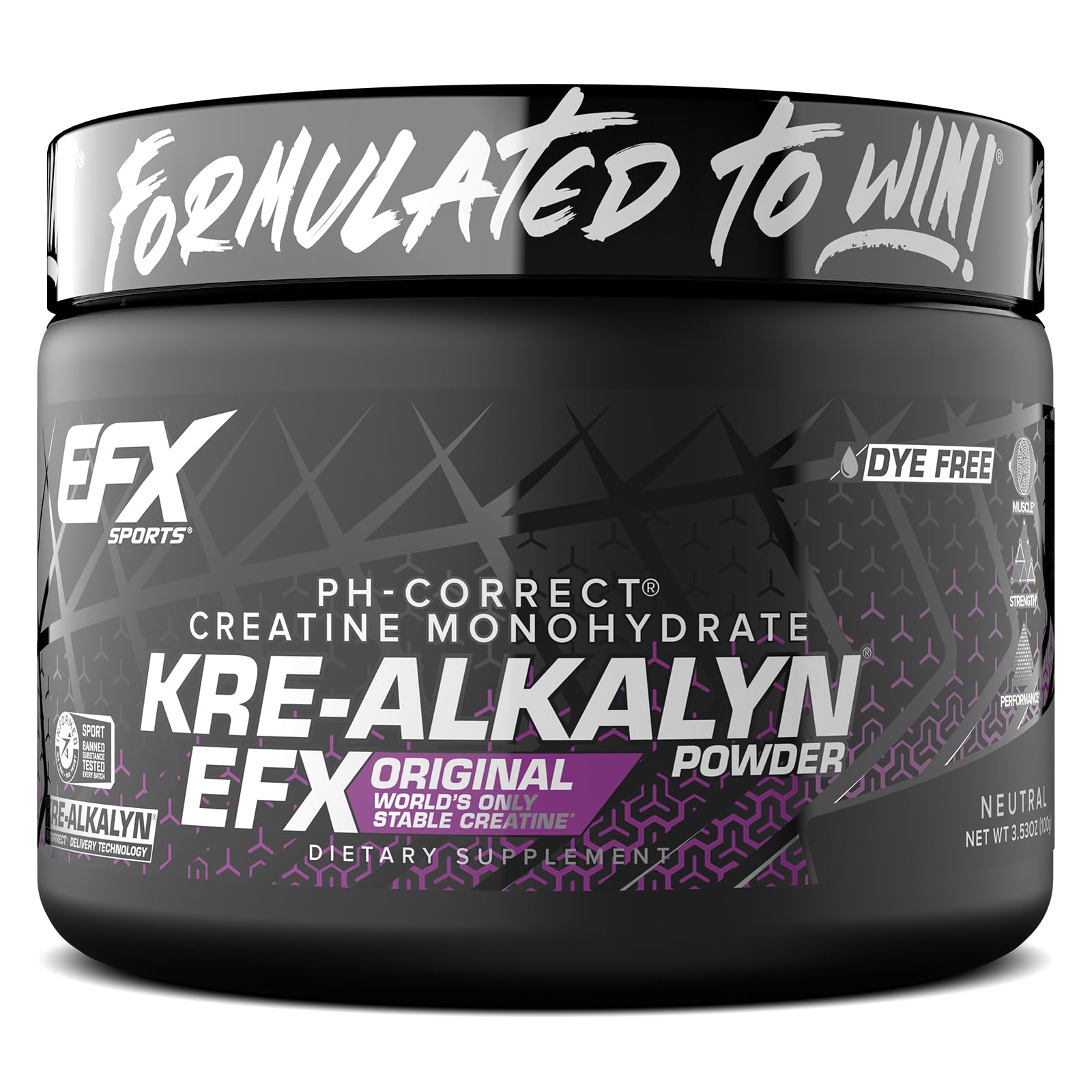 EFX Sports Kre-Alkalyn EFX Powder | pH Correct Creatine Monohydrate Powder Supplement | Strength, Muscle Growth & Performance | 66 Servings (Unflavored) EFX Sports uk supplements