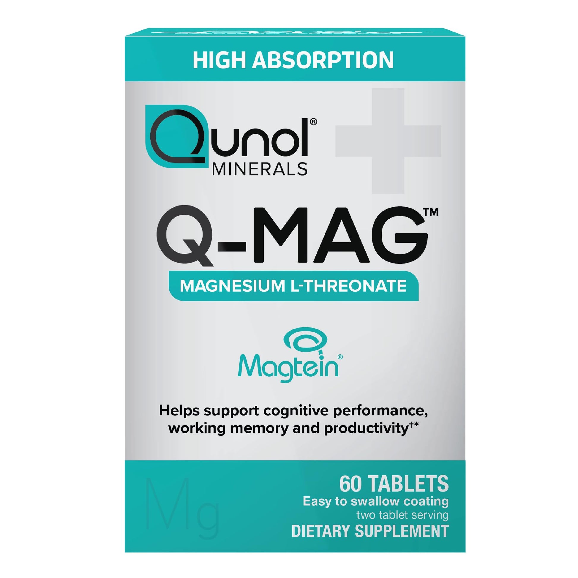 Qunol Q-Mag Magnesium L-Threonate Tablets, 2000mg of Magtein to Help Support Cognitive Performance, Improve Mental Alertness & Productivity, Supports Restful Sleep, High Absorption, 60 Count Qunol uk supplements