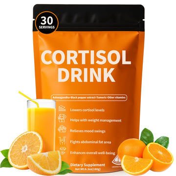 Cortisol Drink Powder - Natural Cortisol Supplements for Ashwagandha, L-Theanine, Turmeric Root, Black Pepper Extract, Relaxation, Focus, Mental Clarity oviaapo uk supplements