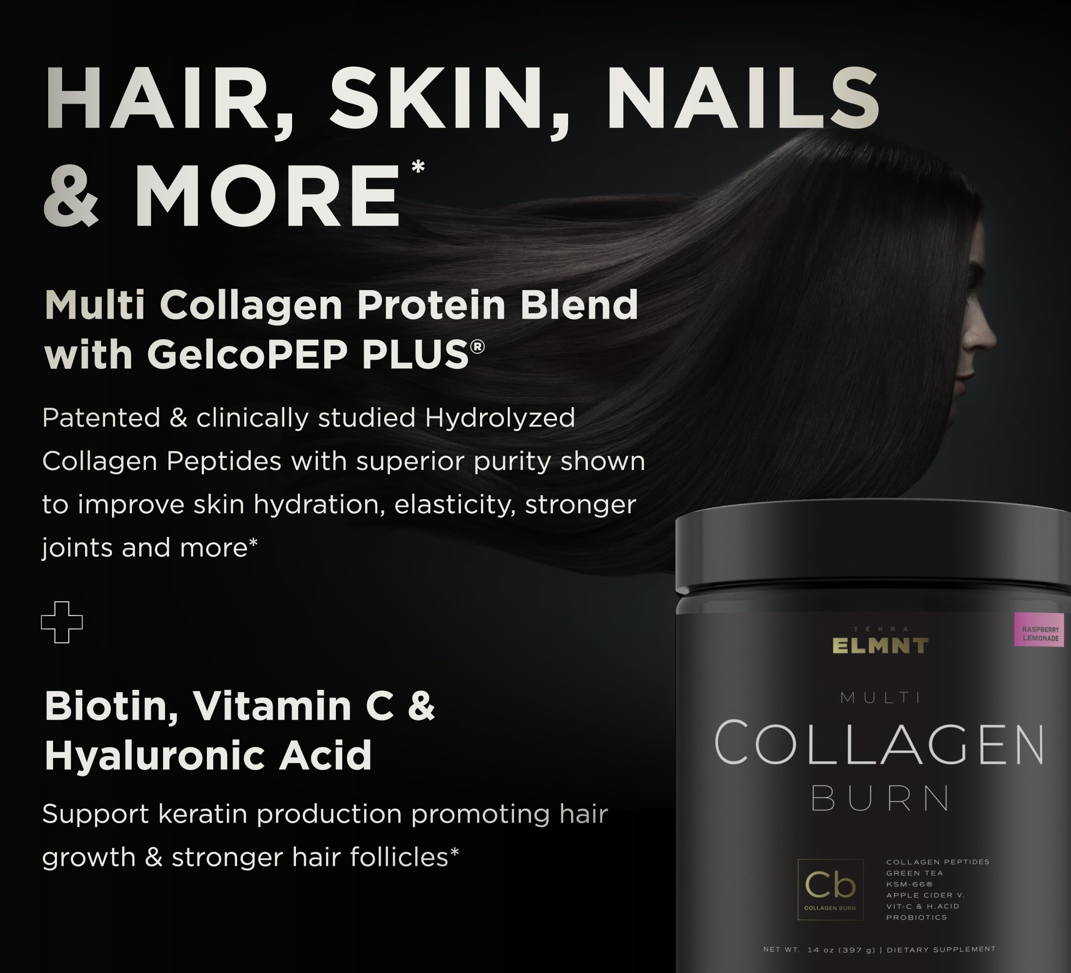 Super Collagen Burn - Premium Multi Collagen Powder for Women Weight Loss & Beauty TERRA ELMNT uk supplements