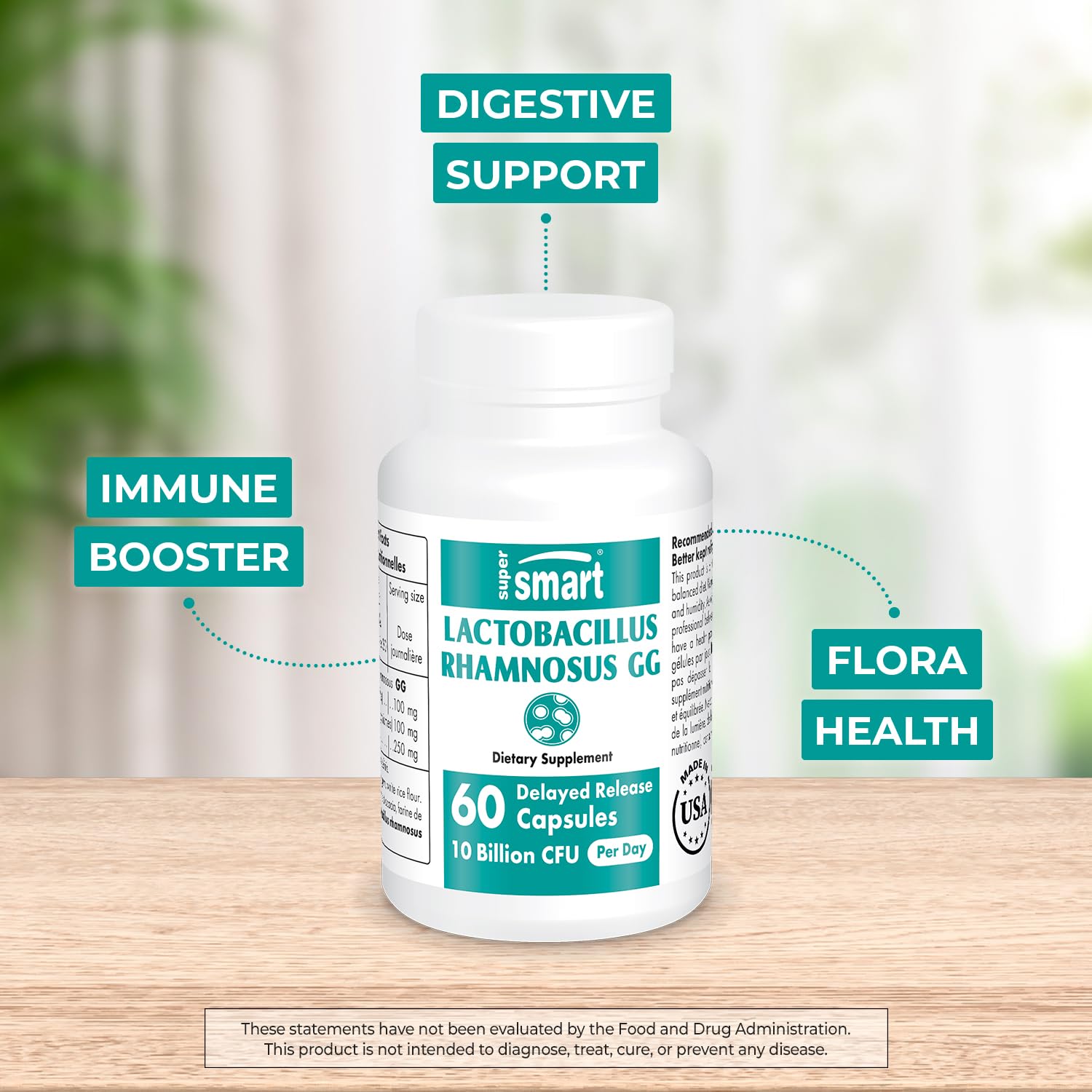 Supersmart - Lactobacillus Rhamnosus GG 10 Billion CFU per Day (LGG Probiotic Supersmart uk supplements