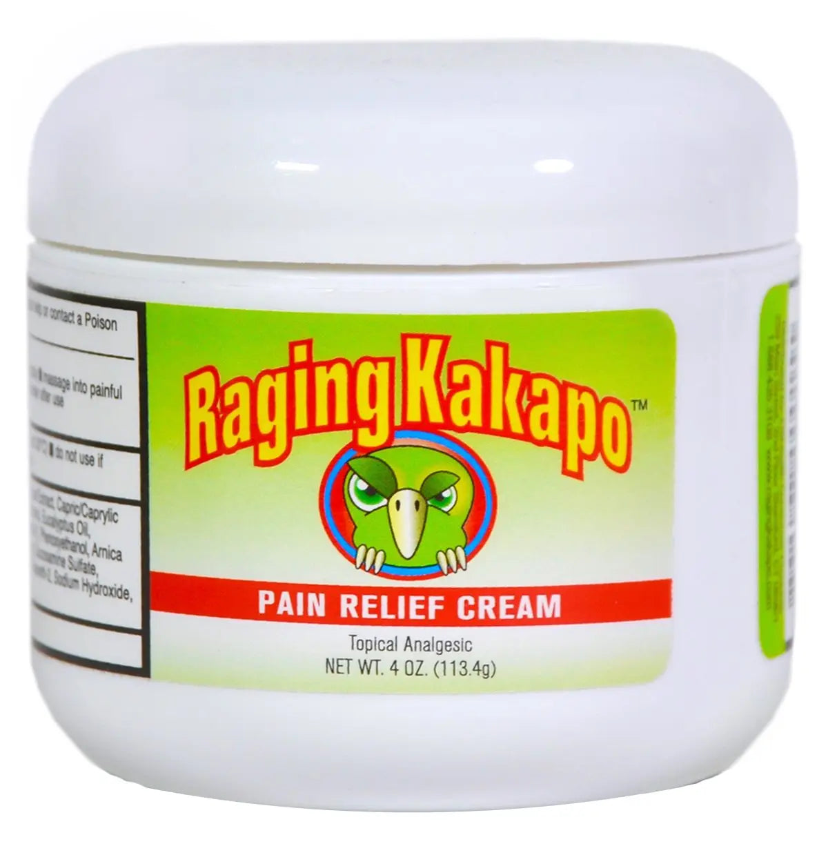 Raging Kakapo Pain Relief Cream - Sore Muscles, Joint Pain & Aches - Odor Free, Non-Greasy Pain Cream - Histamine Dihydrochloride, Capsaicin, Emu Oil & More - 4 oz. Jar Raging Kakapo uk supplements