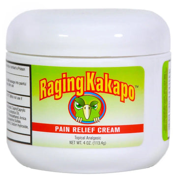 Raging Kakapo Pain Relief Cream - Sore Muscles, Joint Pain & Aches - Odor Free, Non-Greasy Pain Cream - Histamine Dihydrochloride, Capsaicin, Emu Oil & More - 4 oz. Jar Raging Kakapo uk supplements