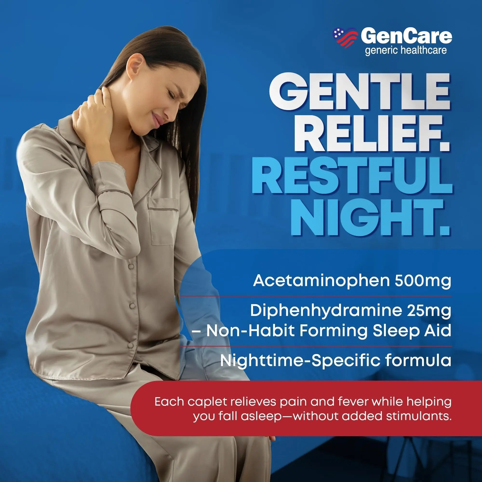 GenCare Extra Strength Acetaminophen PM 500 mg (375 Tablets) | Ultimate Pain Relief & Sleep Support for Adults | Quick Acting & Non Habit Forming Headache Relief | Eases Aches & Joint Discomfort GenCare uk supplements