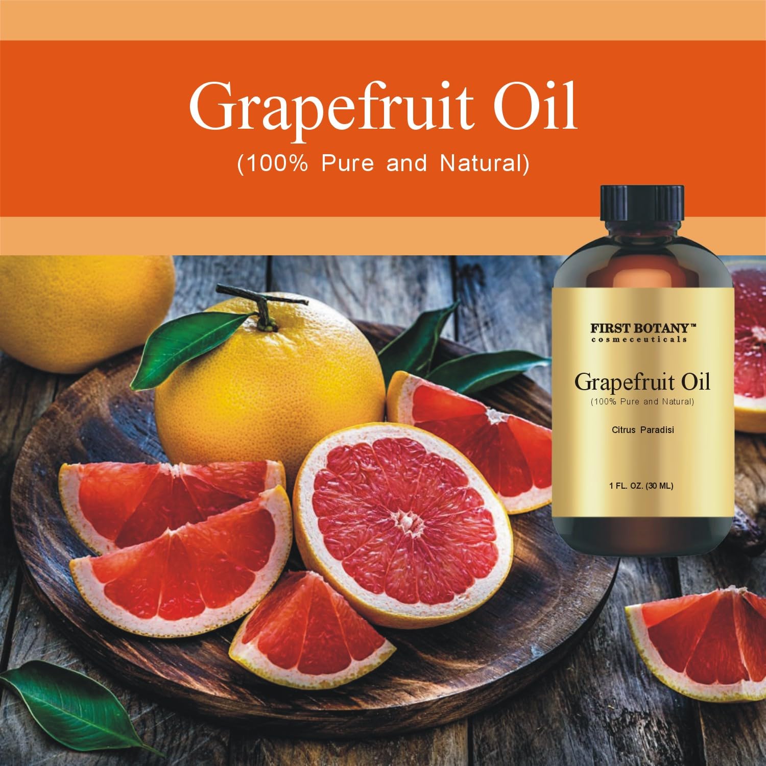 100% Pure Essential Oil - Premium Oil for Aromatherapy, Massage, Topical & Household Uses - 1 fl oz (Grapefruit) First Botany uk supplements
