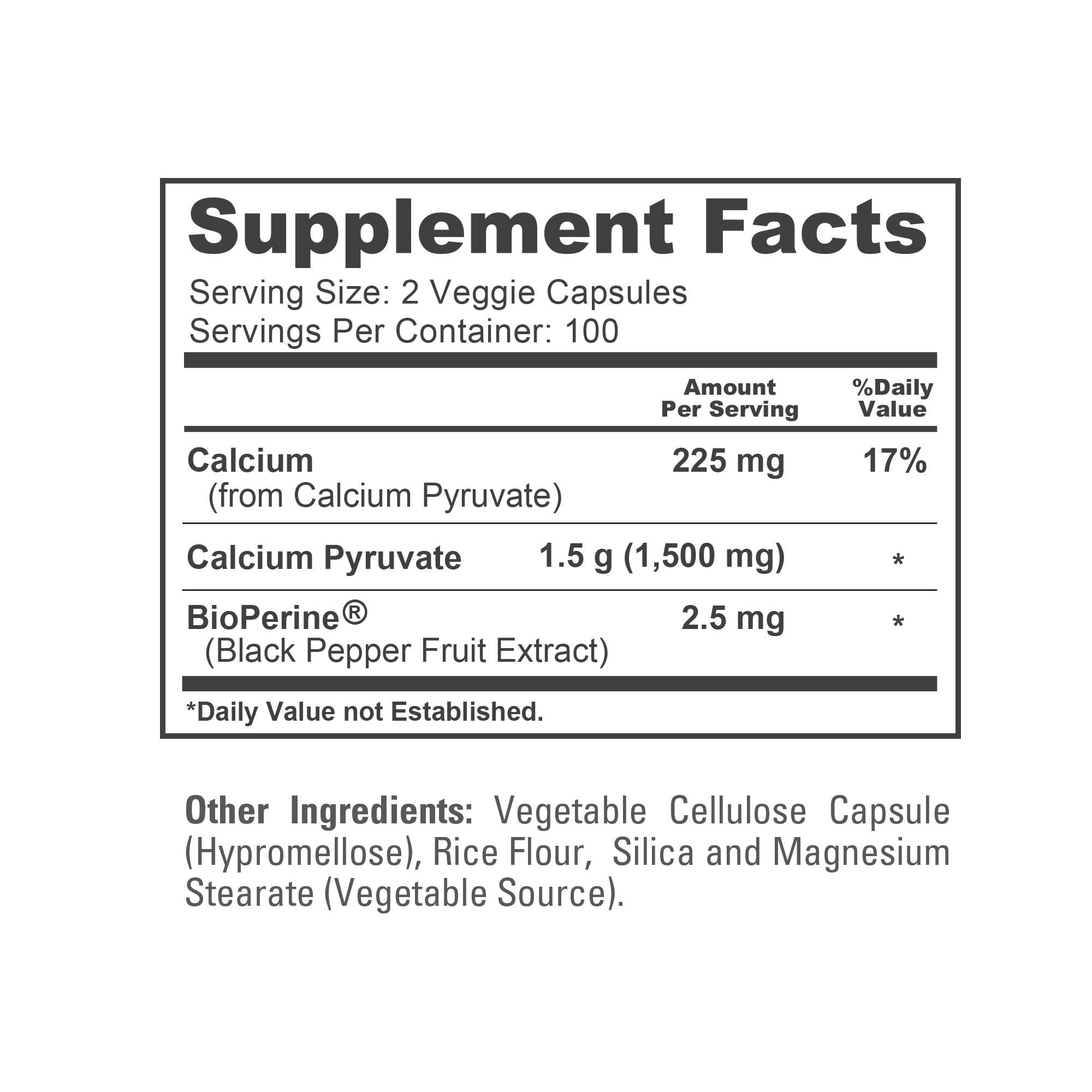 NusaPure Calcium Pyruvate - Suitable for Vegetarian/Vegan, Non - GMO - 1500 mg - 200 Capsules NusaPure uk supplements