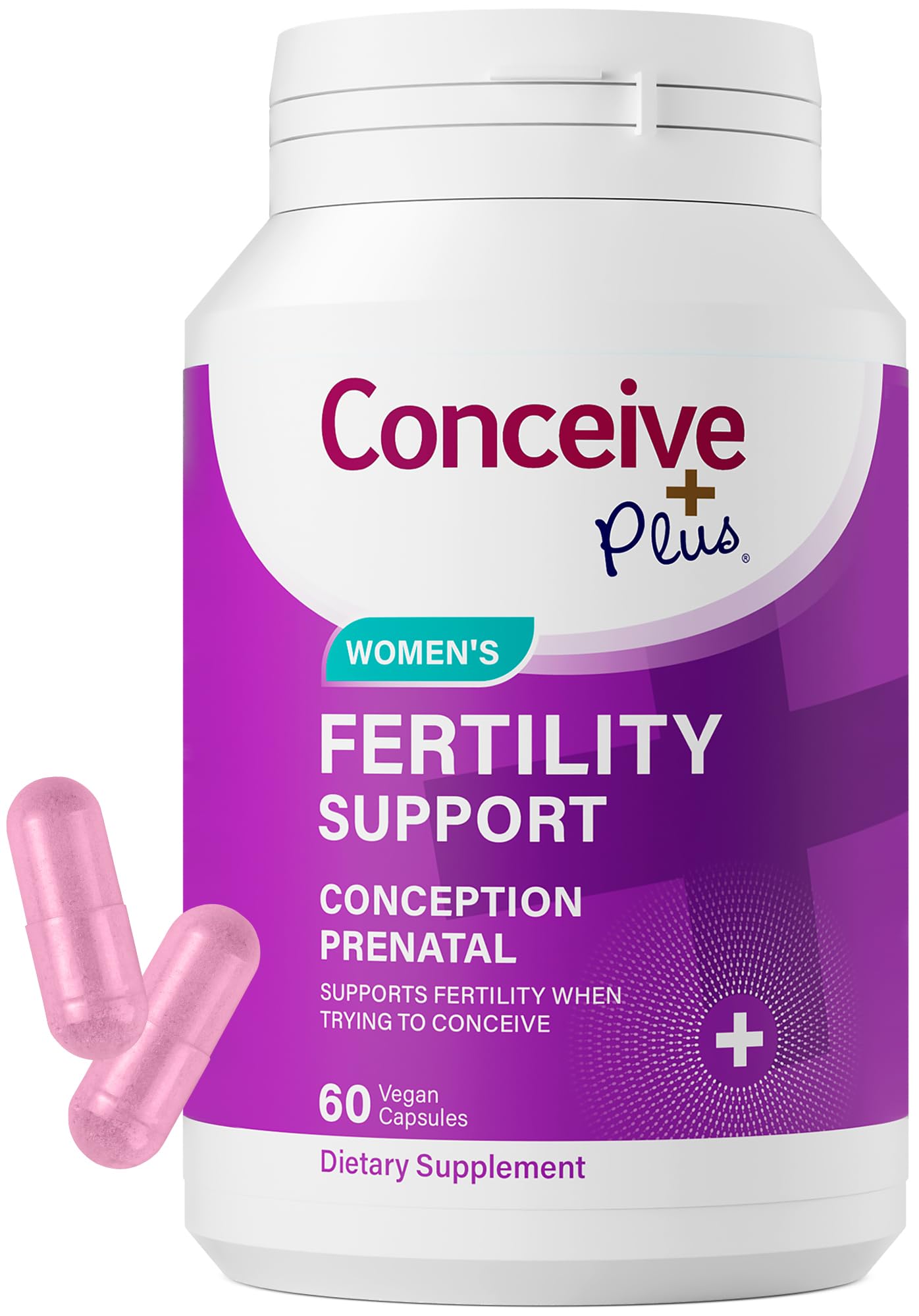 CONCEIVE PLUS Womens Fertility Support – Prenatal Multivitamin for Trying to Get Pregnant – Conception Blend, Hormonal Balance, Folate, Zinc, Thiamin, Riboflavin, Biotin – Non-GMO, Vegan – 30 Days CONCEIVE PLUS uk supplements