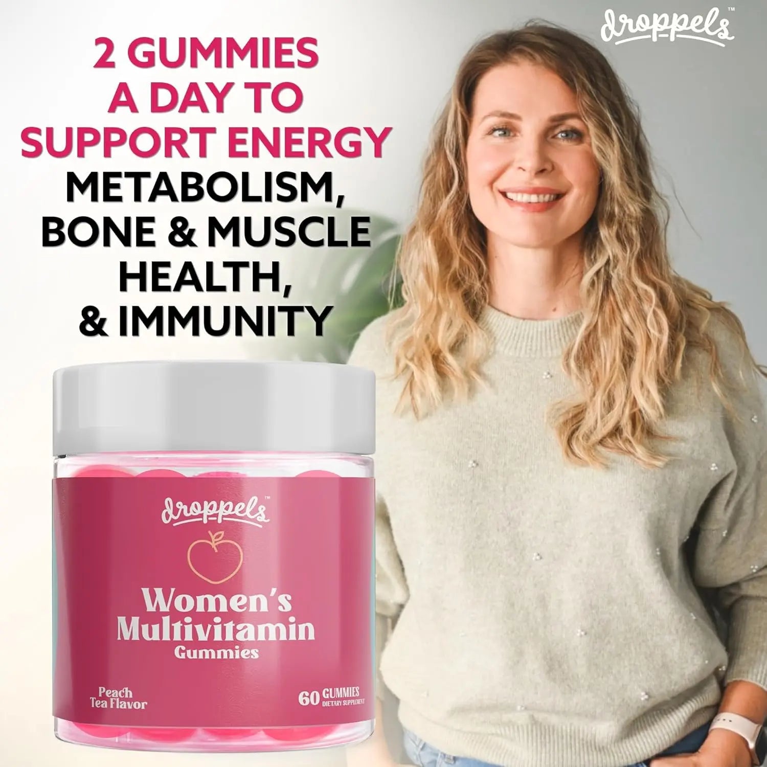 Droppels His & Hers Bundle: Men's & Women's Multivitamin Gummies | Vegan, Non-GMO, Pectin-Based | BlackBerry & Peach Tea Flavors Droppels uk supplements