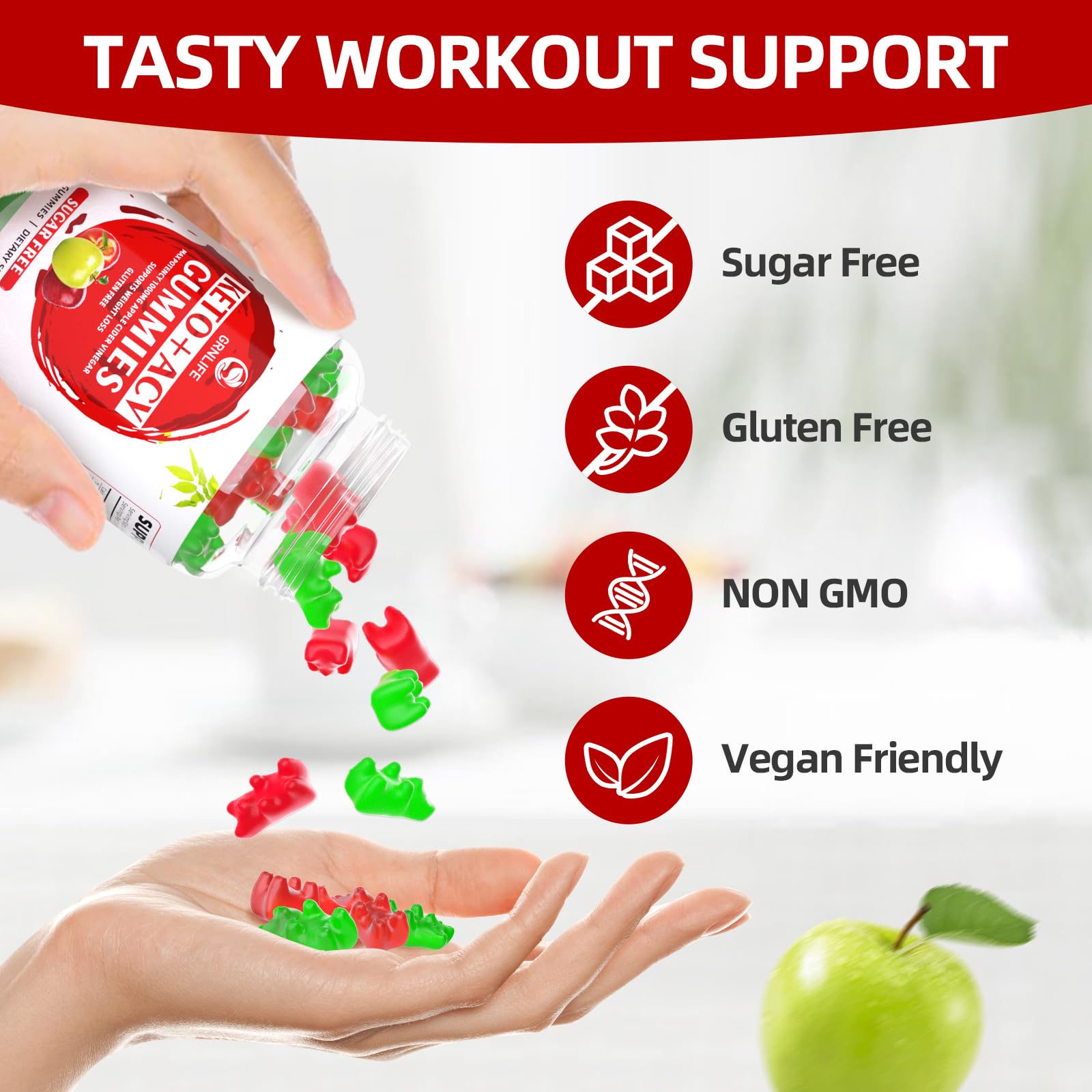 Keto ACV Gummies Advanced Weight Loss, 1000MG Apple Cider Vinegar Gummies Supple GrnLife uk supplements