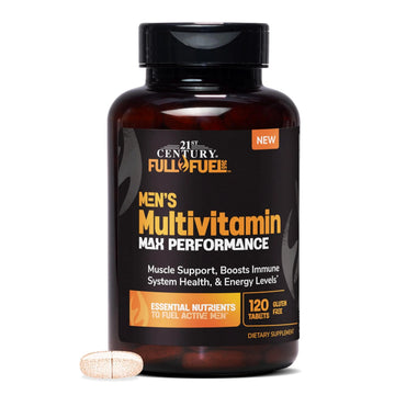 21st Century Full Fuel 365 Active Men’s Multivitamin, 120 Tablets, Daily Vitamins and Minerals for Energy, Muscle Support, Immune Health, No Gluten 21st Century uk supplements