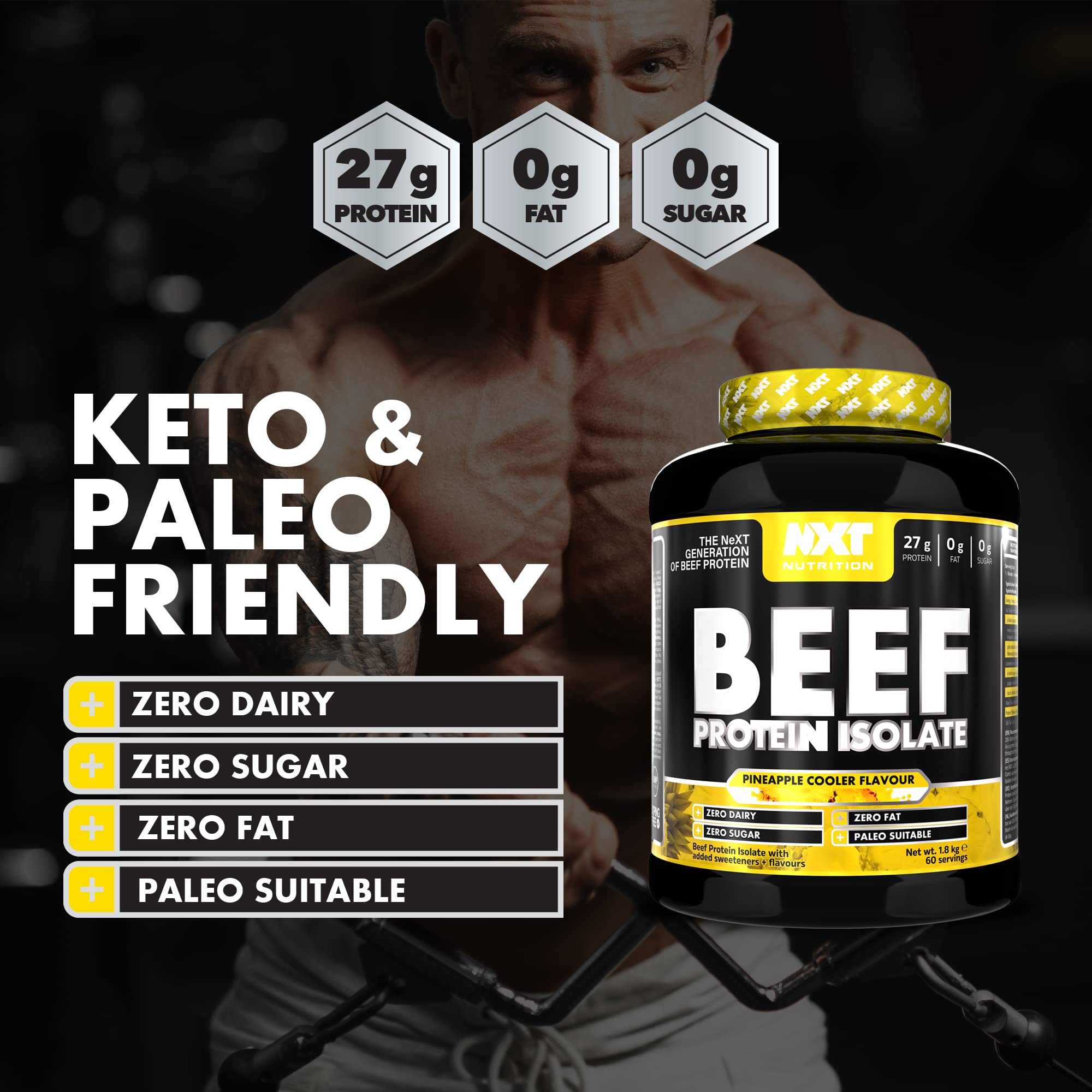NXT Nutrition Beef Protein Isolate Powder - Protein Powder High in Natural Amino Acids NXT Nutrition uk supplements