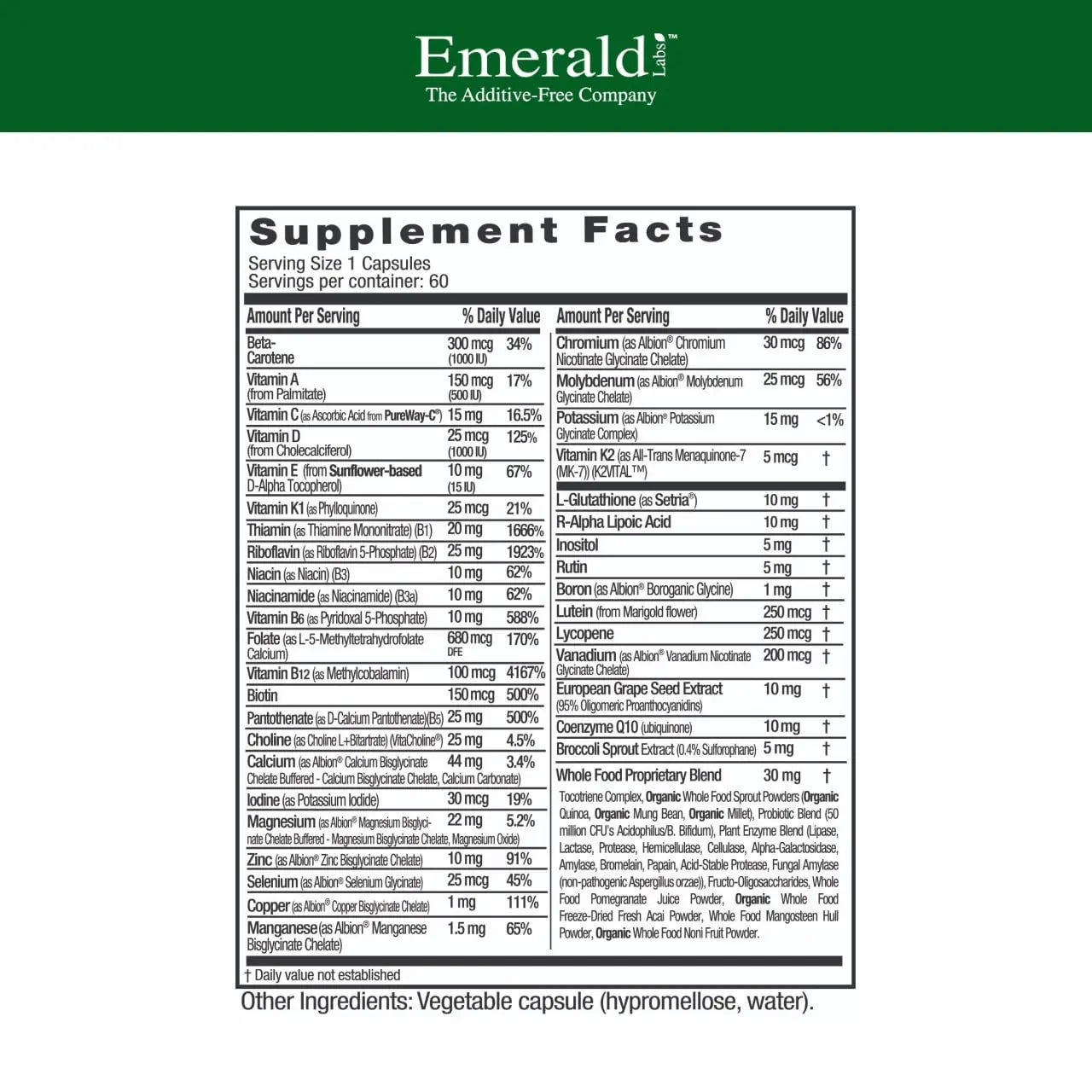 EMERALD LABS Women's 45+ 1-Daily Multi - Complete Multivitamin for Comprehensive Support, Bone & Heart Health* EMERALD LABS uk supplements