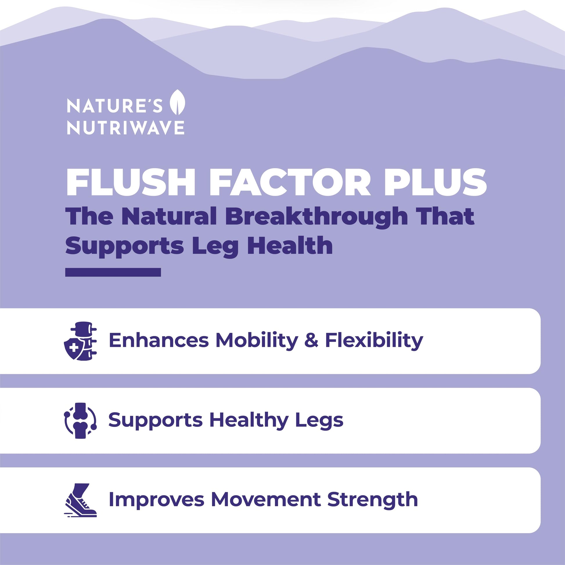 Nature’s NutriWave Flush Factor Plus - Original Formulated FlushFactorPlus for Leg Comfort, 100% Natural Ingredients, Made in USA, No Stimulants | 30 Capsules, 3 Month Supply Nature’s NutriWave uk supplements