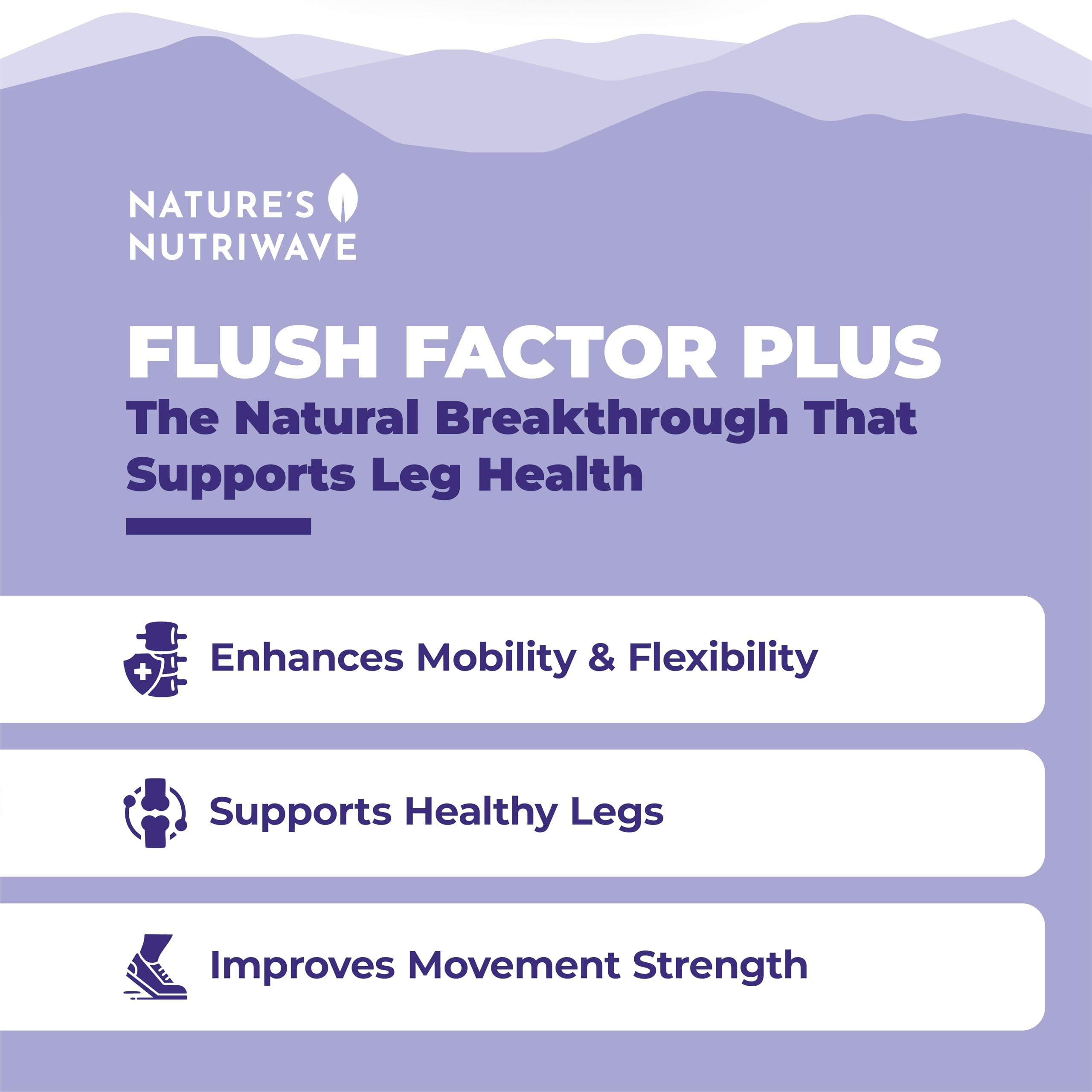 Nature’s NutriWave Flush Factor Plus - Original Formulated FlushFactorPlus for Leg Comfort, 100% Natural Ingredients, Made in USA, No Stimulants | 30 Capsules, 3 Month Supply Nature’s NutriWave uk supplements