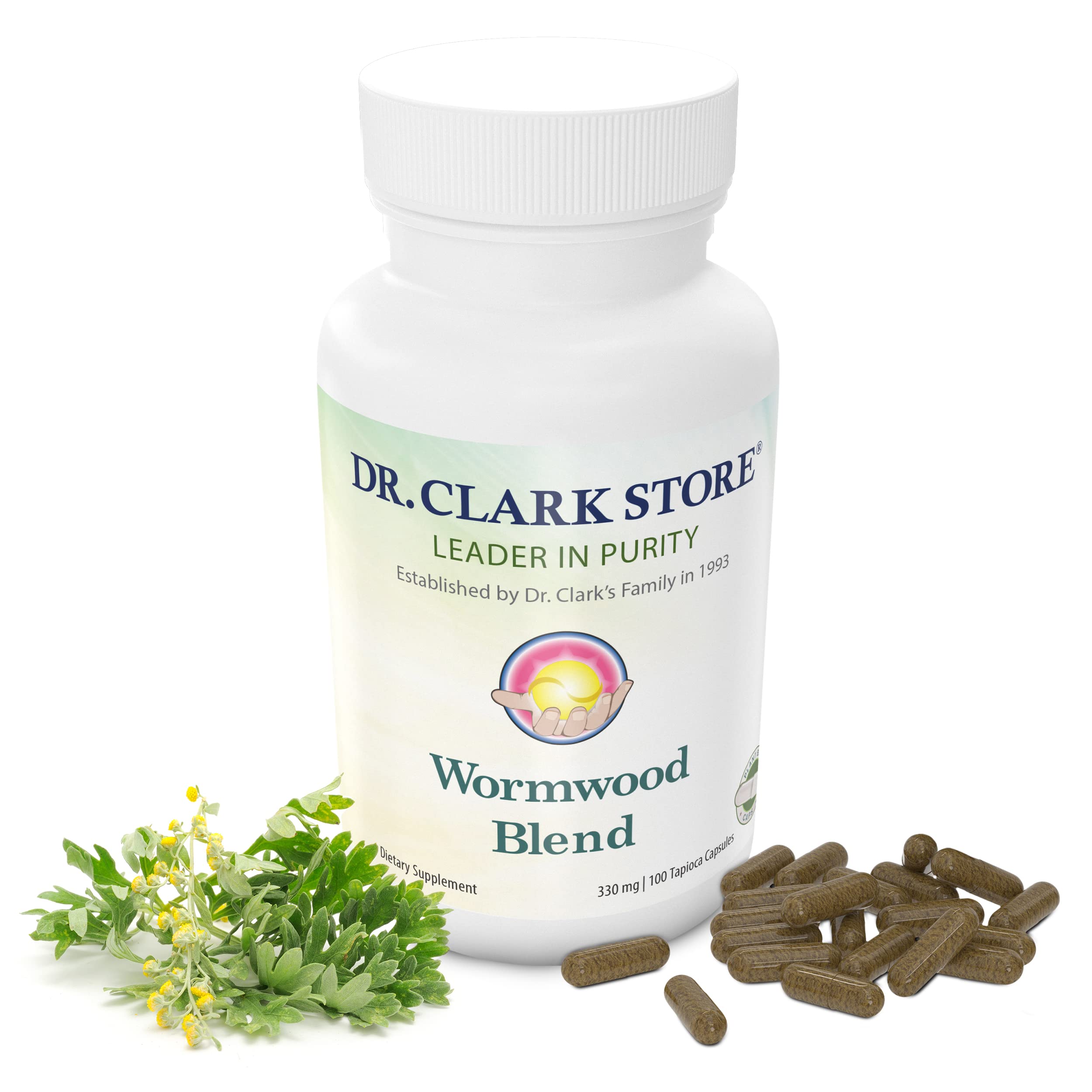 Dr Clark Superblend Wormwood Capsules - Vegetarian 330 mg, 100 Capsules - Wormwood Herb Without Artificial Preservatives, Wormwood Combination with Quassia Dr Clark Store uk supplements