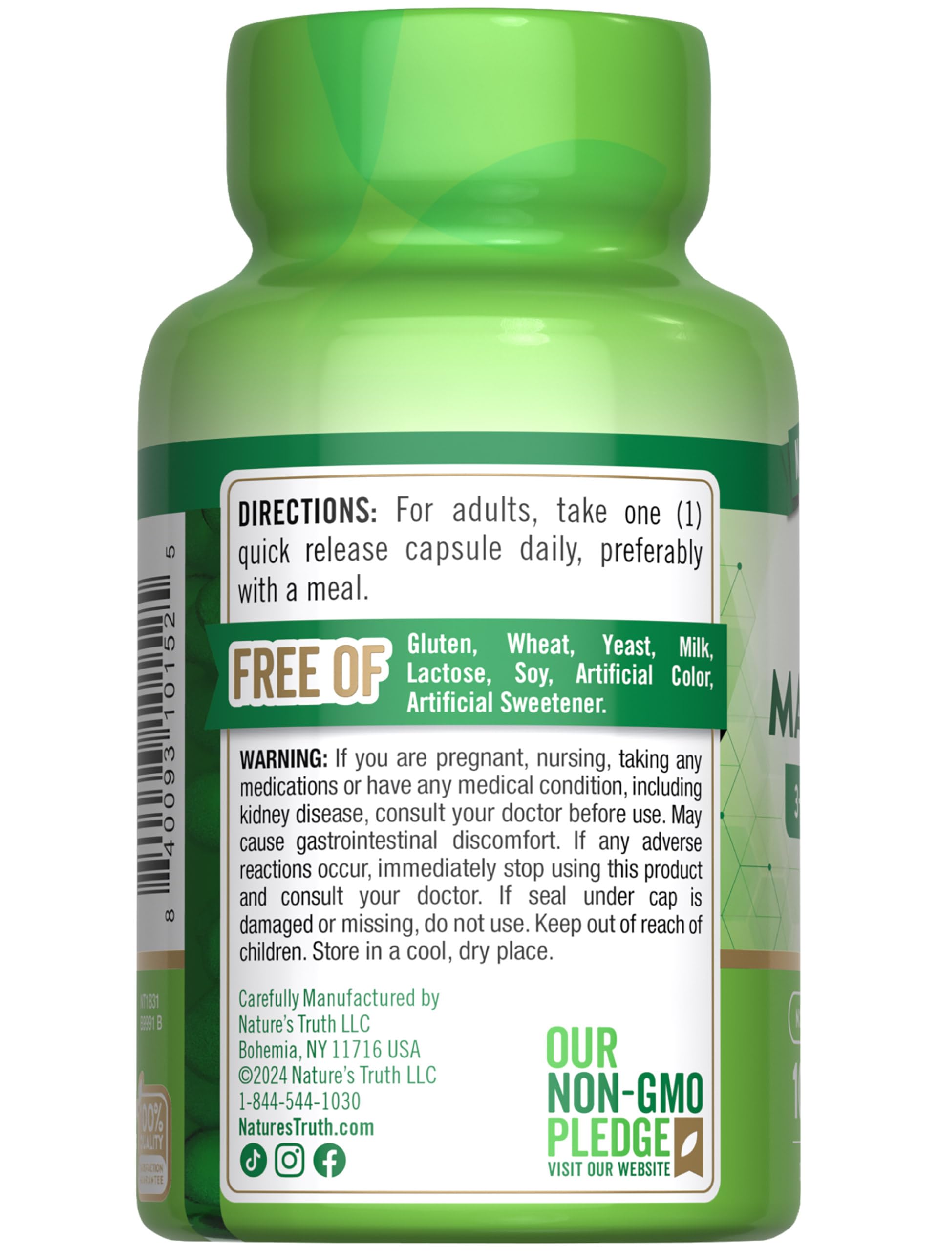 Nature's Truth Triple Magnesium Complex Supplement | 100 Capsules | 420 mg Magnesium Oxide, Citrate & Aspartate | Non-GMO & Gluten Free Nature's Truth uk supplements