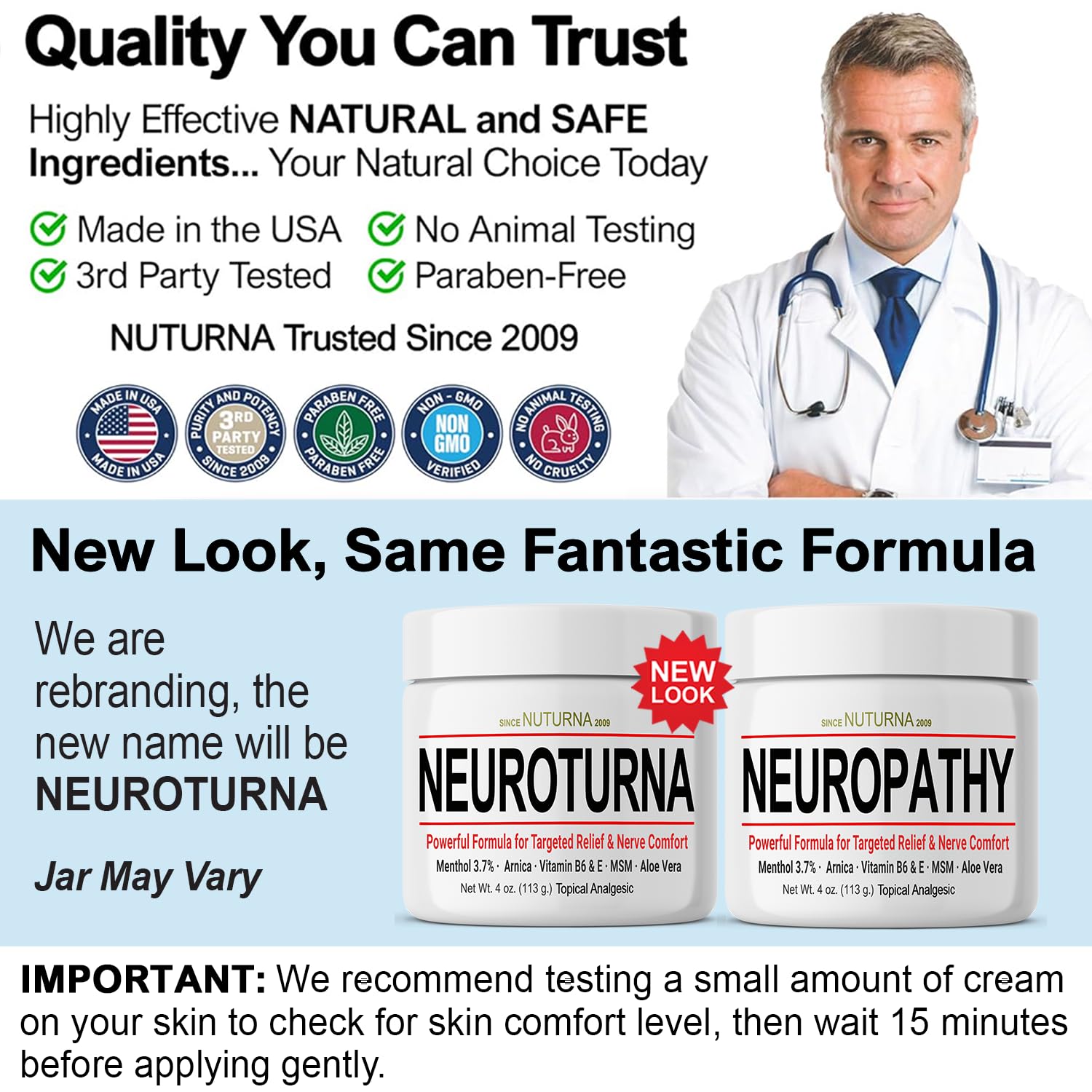 Nuturna Nerve Cream - Fast Acting Comfort for Feet, Hands, Legs & Toes - Ultra Strength Menthol, Arnica, Aloe Vera, MSM - Cooling Soothing Comfort - Non-Greasy, Paraben-Free - 4 oz Nuturna uk supplements