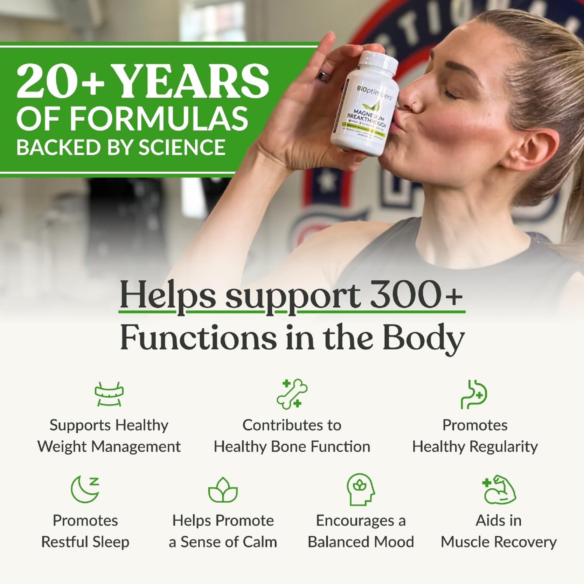 BIOptimizers Magnesium Breakthrough Supplement with 500mg - 7 Forms of Magnesium: Glycinate, Malate, Citrate, and More - Natural Support for Sleep and Cognitive Function -90 Capsules- Calming Vitamins BIOptimizers uk supplements