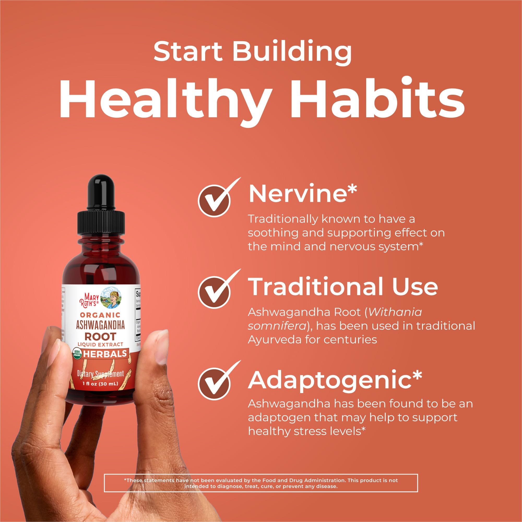MaryRuth Organics Ashwagandha Root | USDA Organic Ashwagandha Liquid Drops | Stress Relief, Natural Calm, Relaxation and Mood Support Supplement | Adaptogenic | Nervine | Vegan | Non-GMO | 60 Servings MARYRUTH'S uk supplements