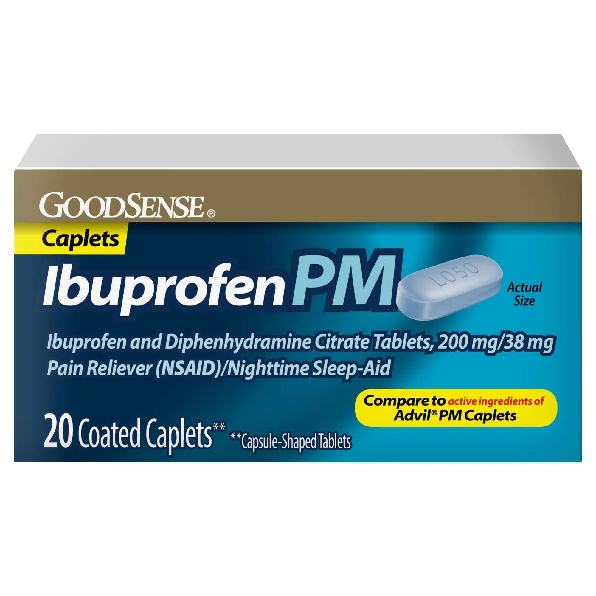 GoodSense Ibuprofen PM, Ibuprofen 200 mg and Diphenhydramine Citrate 38 mg Tablets, Pain Reliever and Nighttime Sleep-Aid GoodSense uk supplements