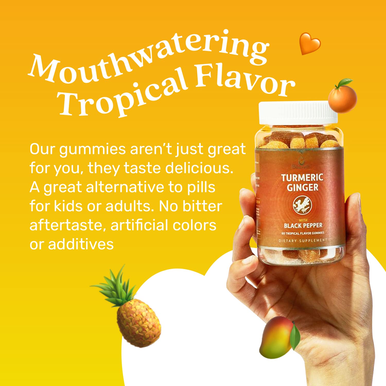 BeLive Turmeric Curcumin with Black Pepper & Ginger - Turmeric and Ginger Supplement BeLive uk supplements