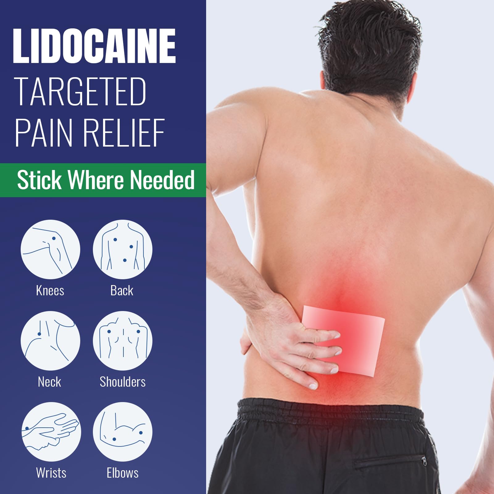 ZEEY 4% Lidocaine Pain Relief Patches, Maximum Strength OTC, for Back, Knee, Neck, Shoulders, Joints, Muscle Soreness, Fast Acting, Topical Anesthetic, Large Gel Patch, 5.5" x 3.94", 20Ct ZEEY uk supplements